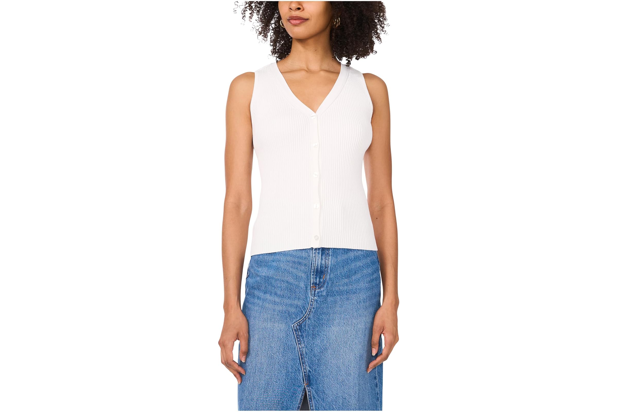 Vince Camuto V-Neck Button Up Vest Tank 15190₽