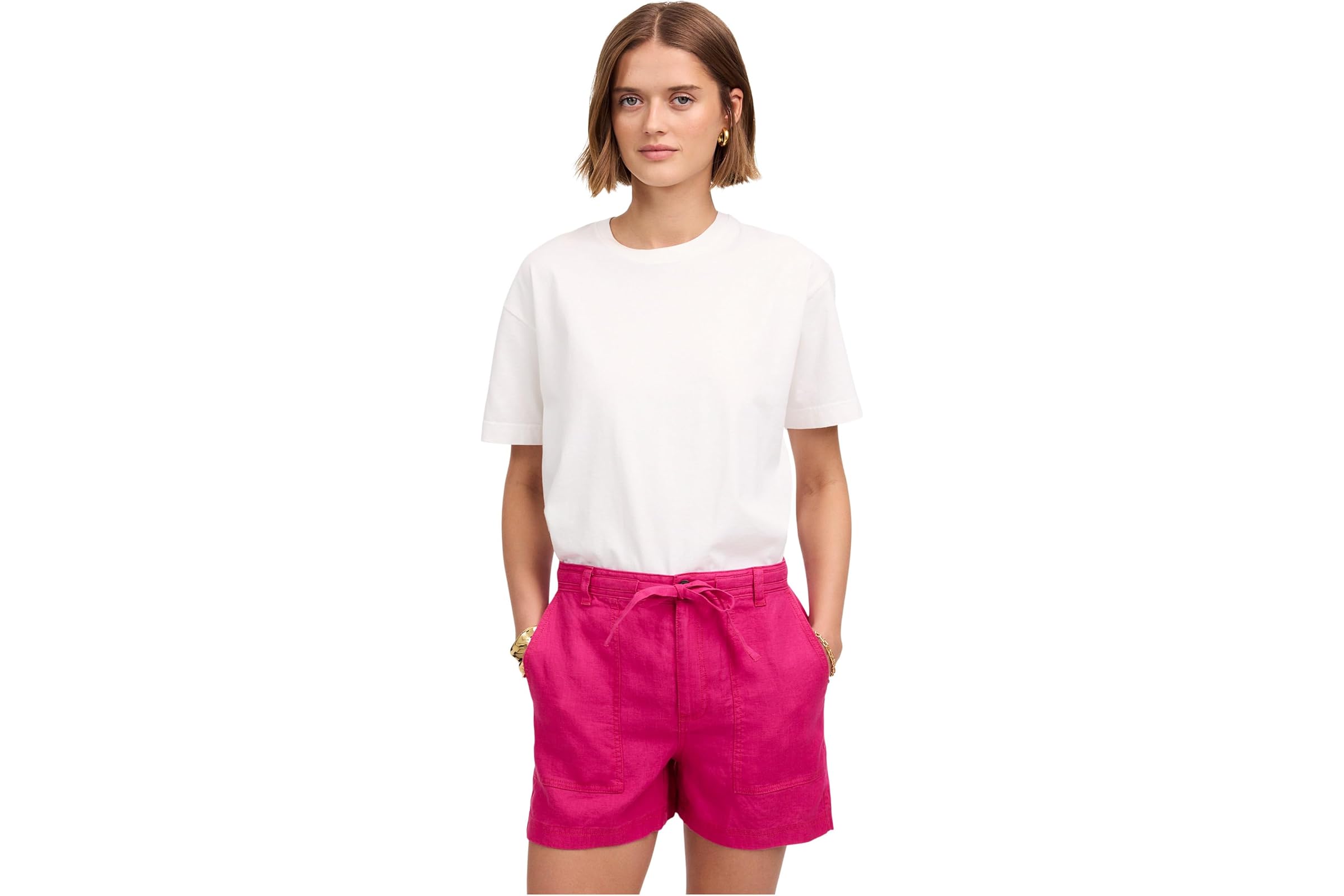 Шорты Madewell Pull-On Drawstring Shorts in 100 Linen 13290₽