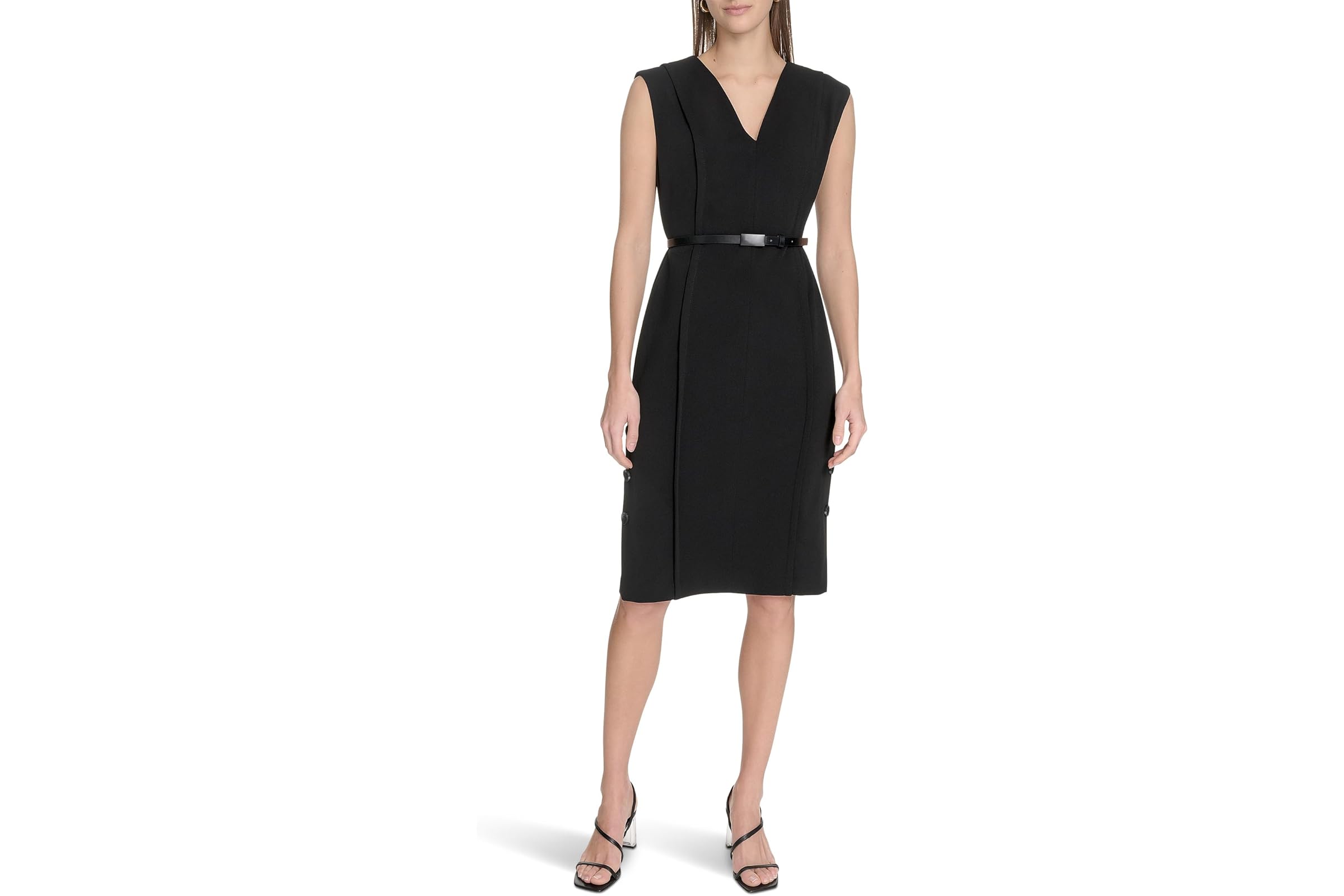 Платье Calvin Klein Solid Scuba Crepe V-neck Sheath 18390₽