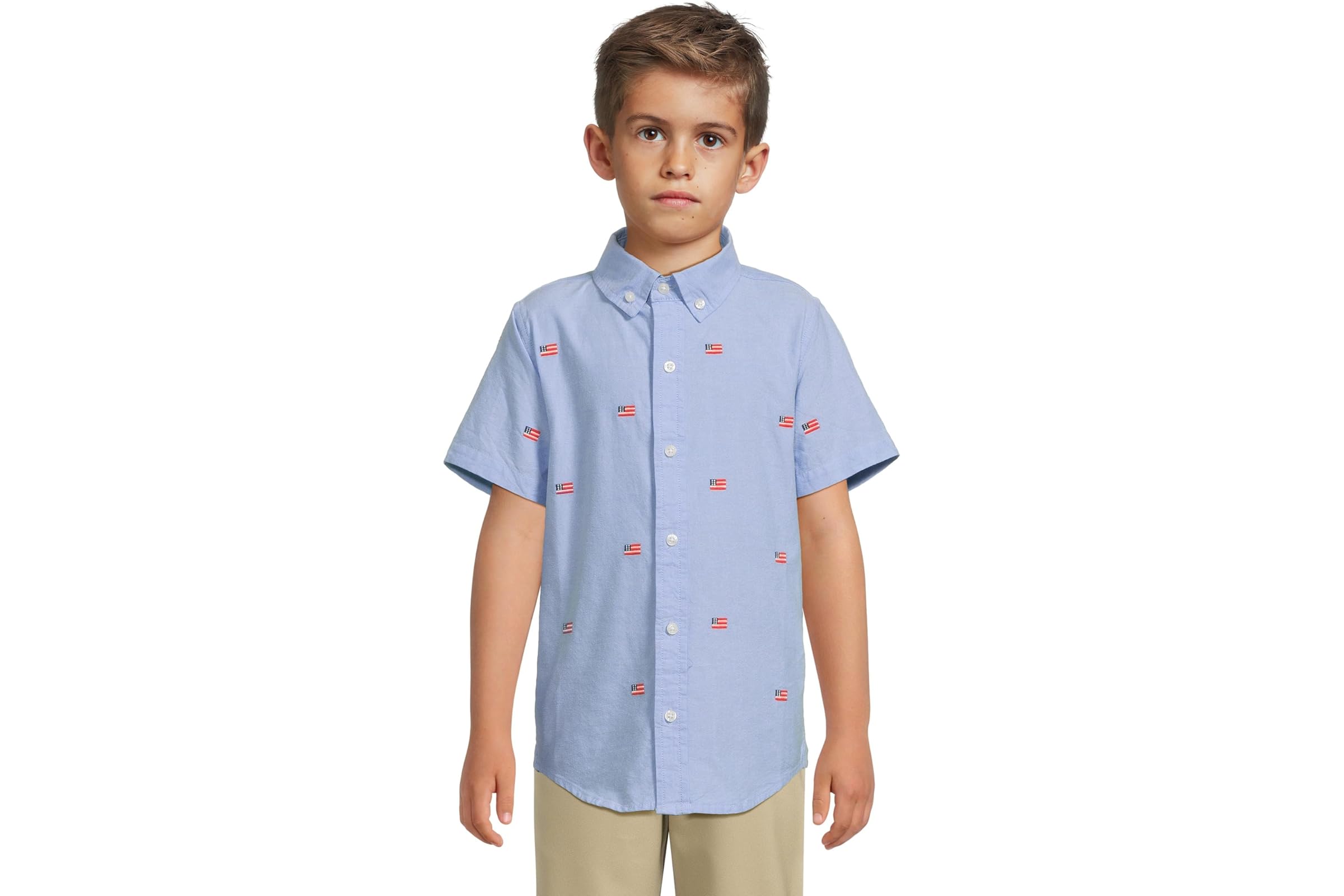 Мужская рубашка Janie and Jack Embroidered Flag Icon Shirt toddlerLittle KidsBig Kids 6590₽