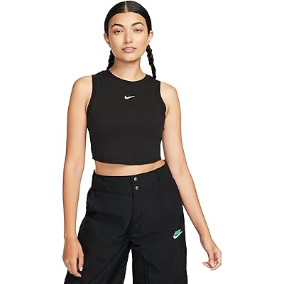 Облегающая укороченная майка-безрукавка Nike Sportswear из холодного трикотажа в рубчик