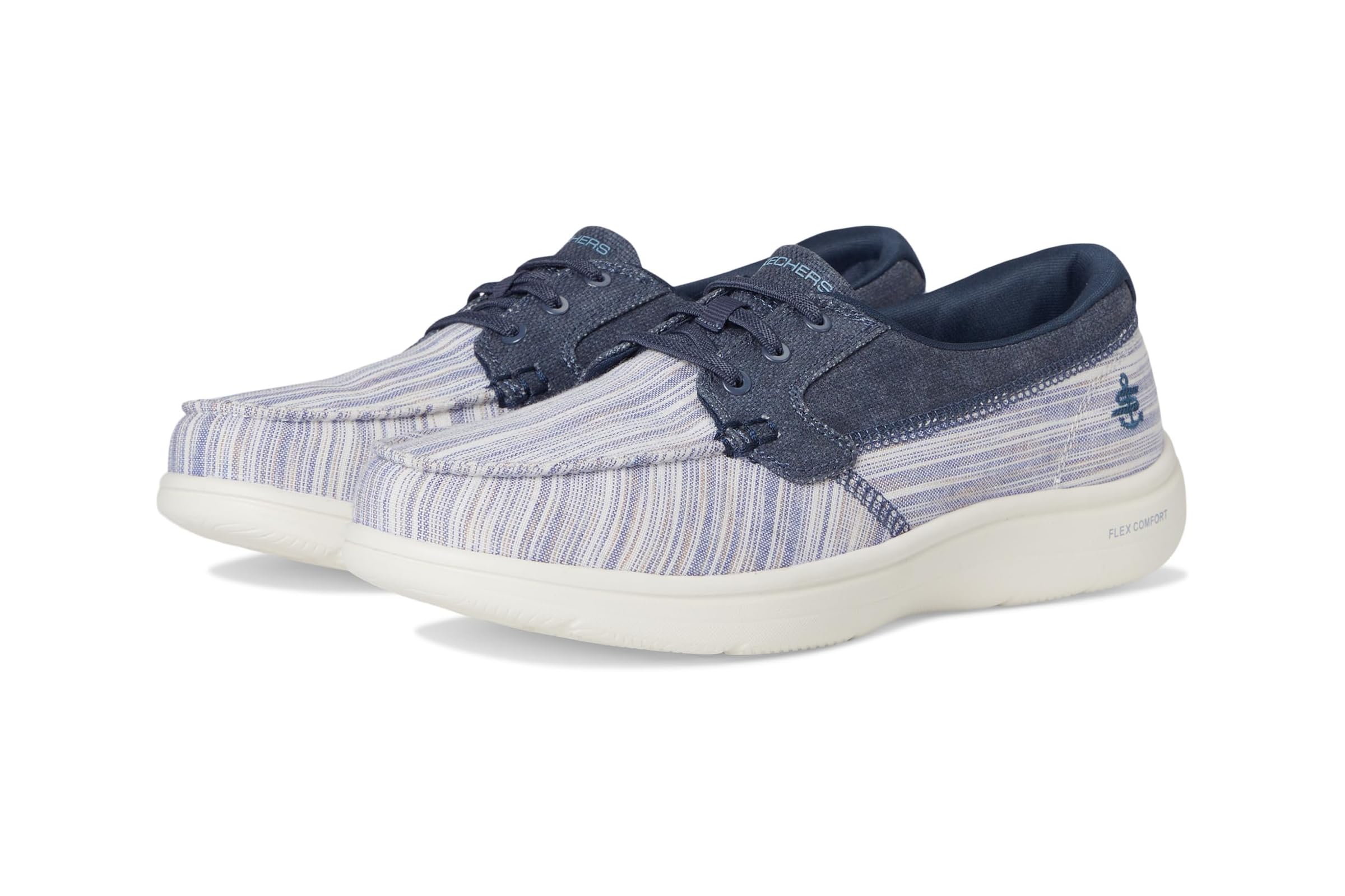 SKECHERS Performance On-The-Go Flex Radiant Striped Metallic Canvas Boat Shoe 9690₽