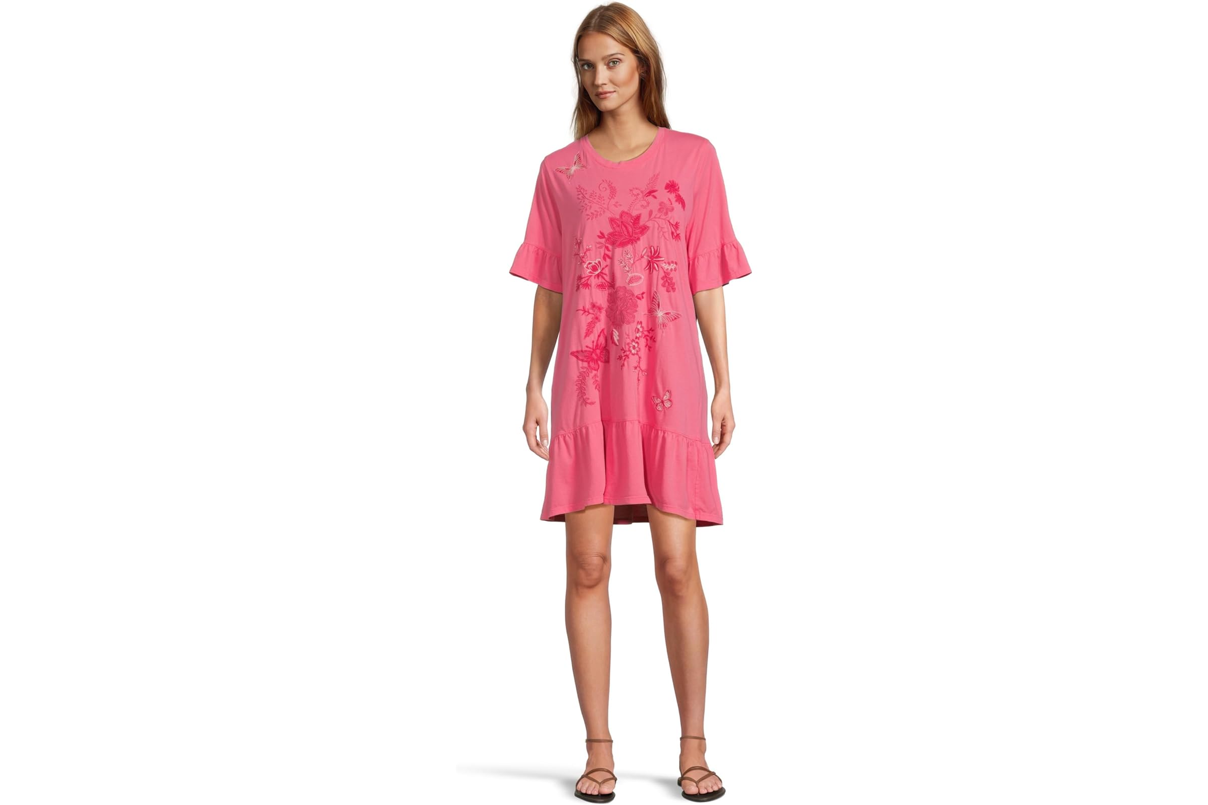 Платье Johnny Was Ruffle Sleeve Knit Dress - Diina 17390₽