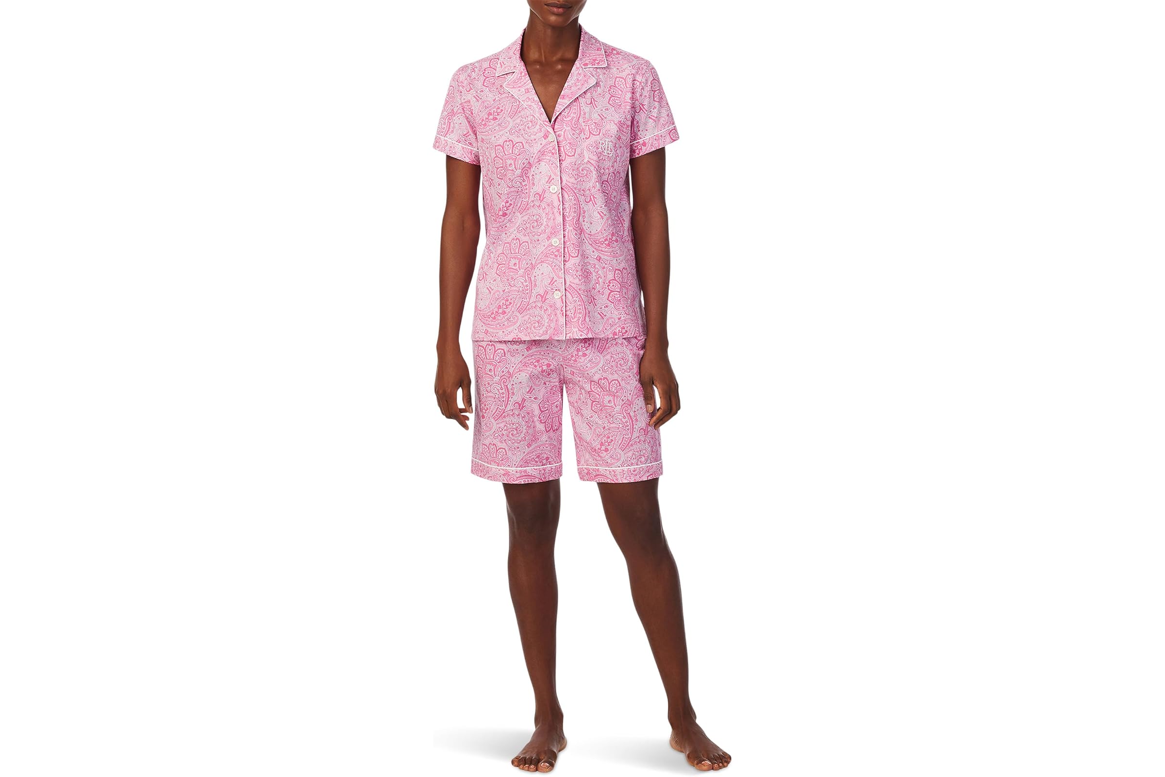 Lauren Ralph Lauren Short Sleeve Notch Collar Bermuda Pajama Set 11590₽