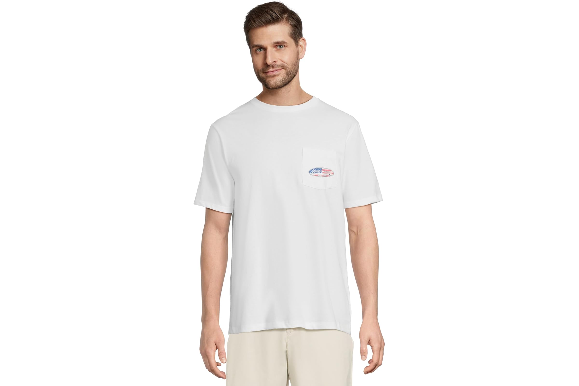 Мужская рубашка Vineyard Vines Surf Chappy Short Flag Short Sleeve Tee 6390₽