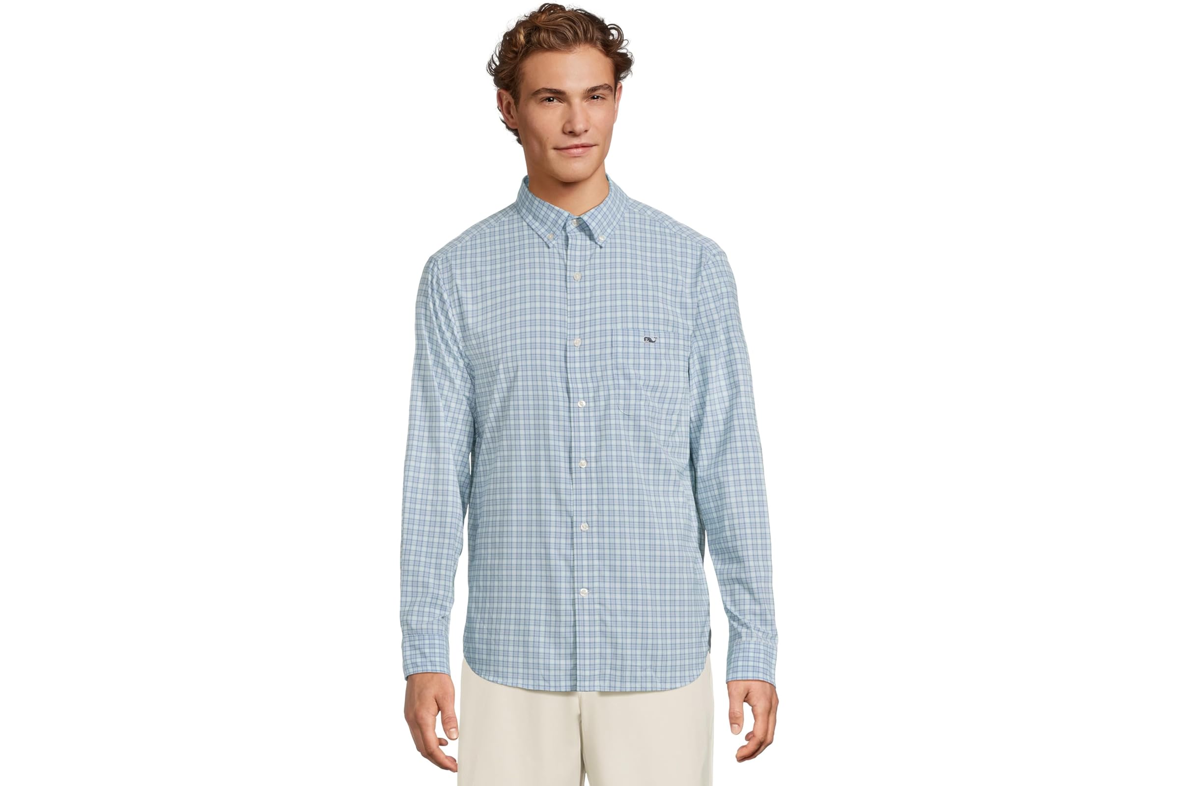 Мужская рубашка Vineyard Vines Cobia Check Featherweight Performance Shirt 18290₽