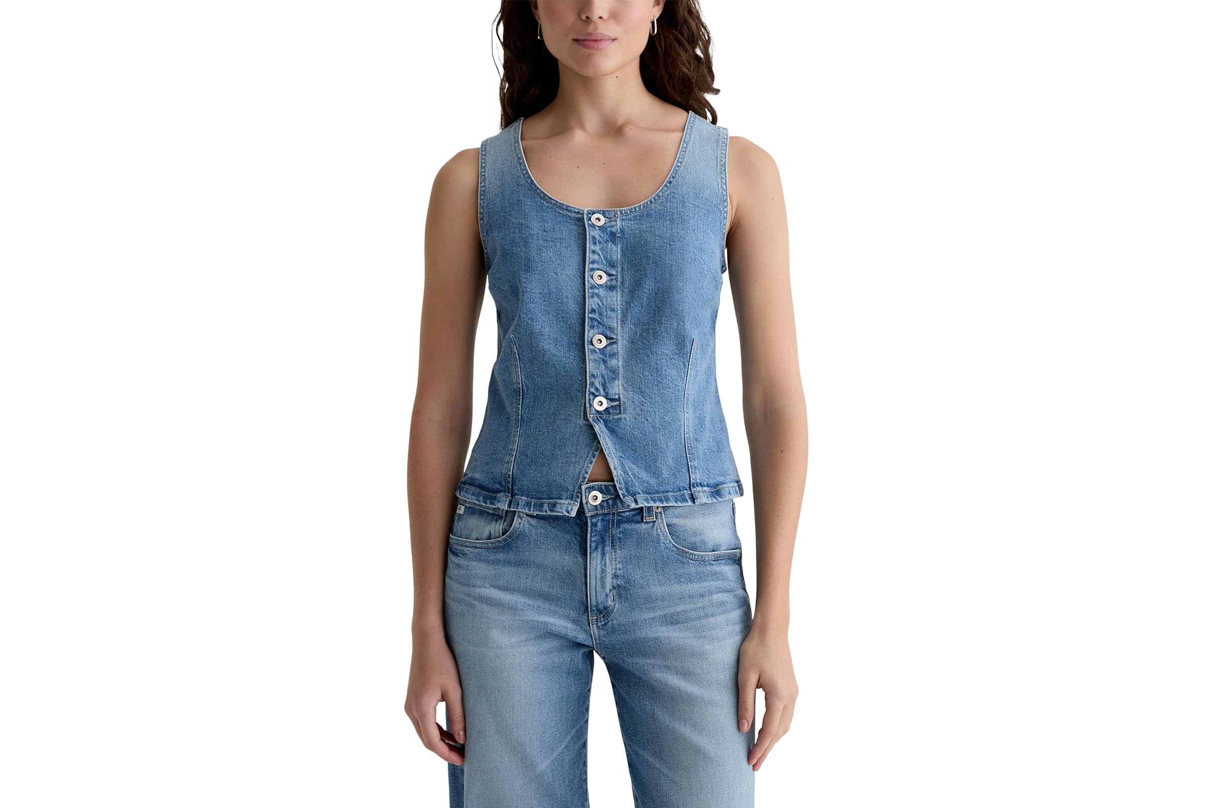 AG Jeans Teagan Fitted Denim Vest in Helios 30290₽