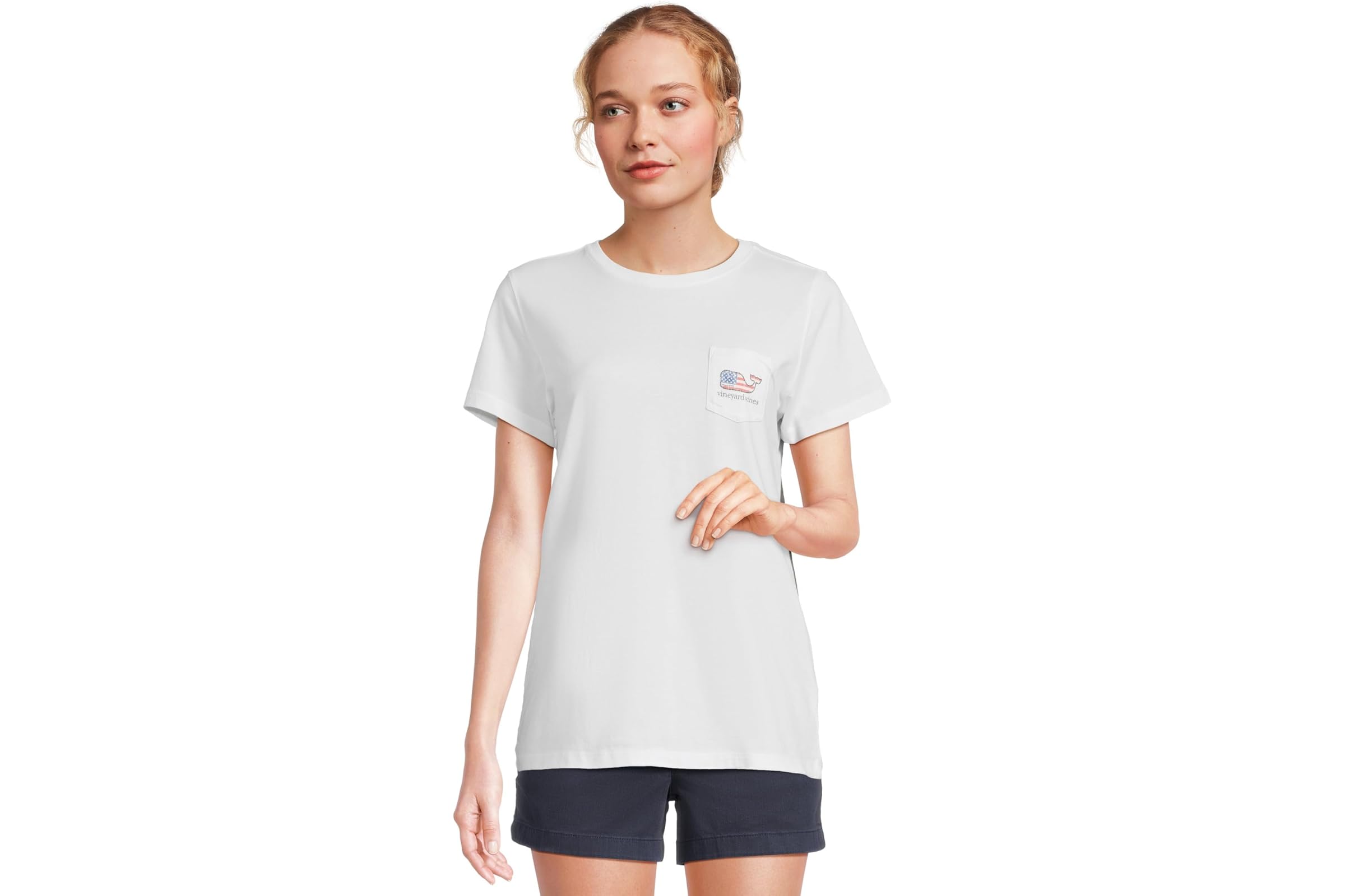 Vineyard Vines New Flag Whale Short Sleeve Pocket Tee