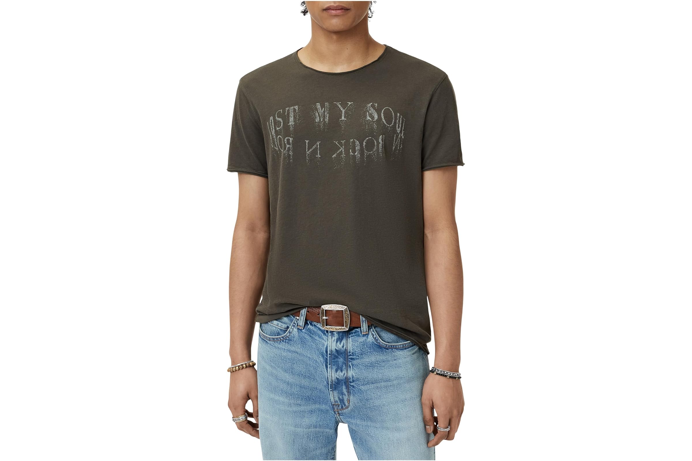 Мужская рубашка John Varvatos Short Sleeve Raw Edge Tee - Lost Mysoul KG6975F25 16790₽