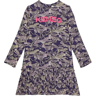 Платье Kenzo Kids Leopard Print Long Sleeve Dress (Little Kids/Big Kids)