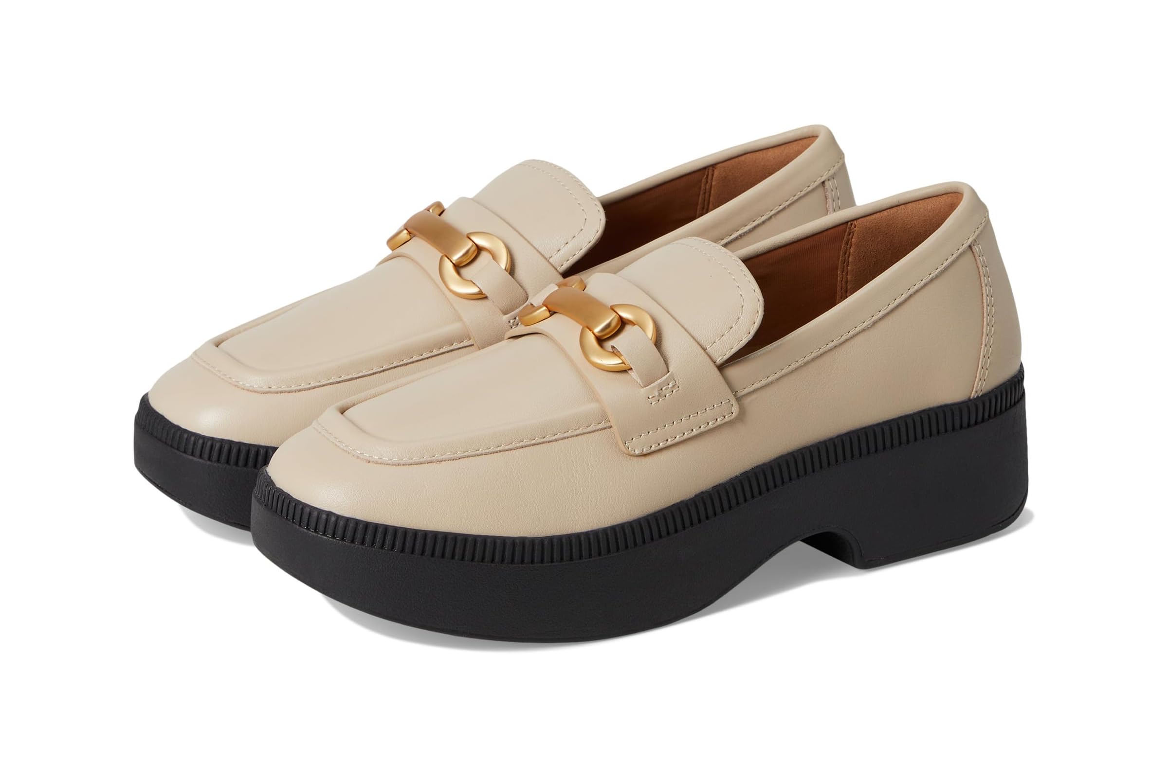 FitFlop F-Luma Chunky-Snaffle Leather Demi-Wedge Loafers