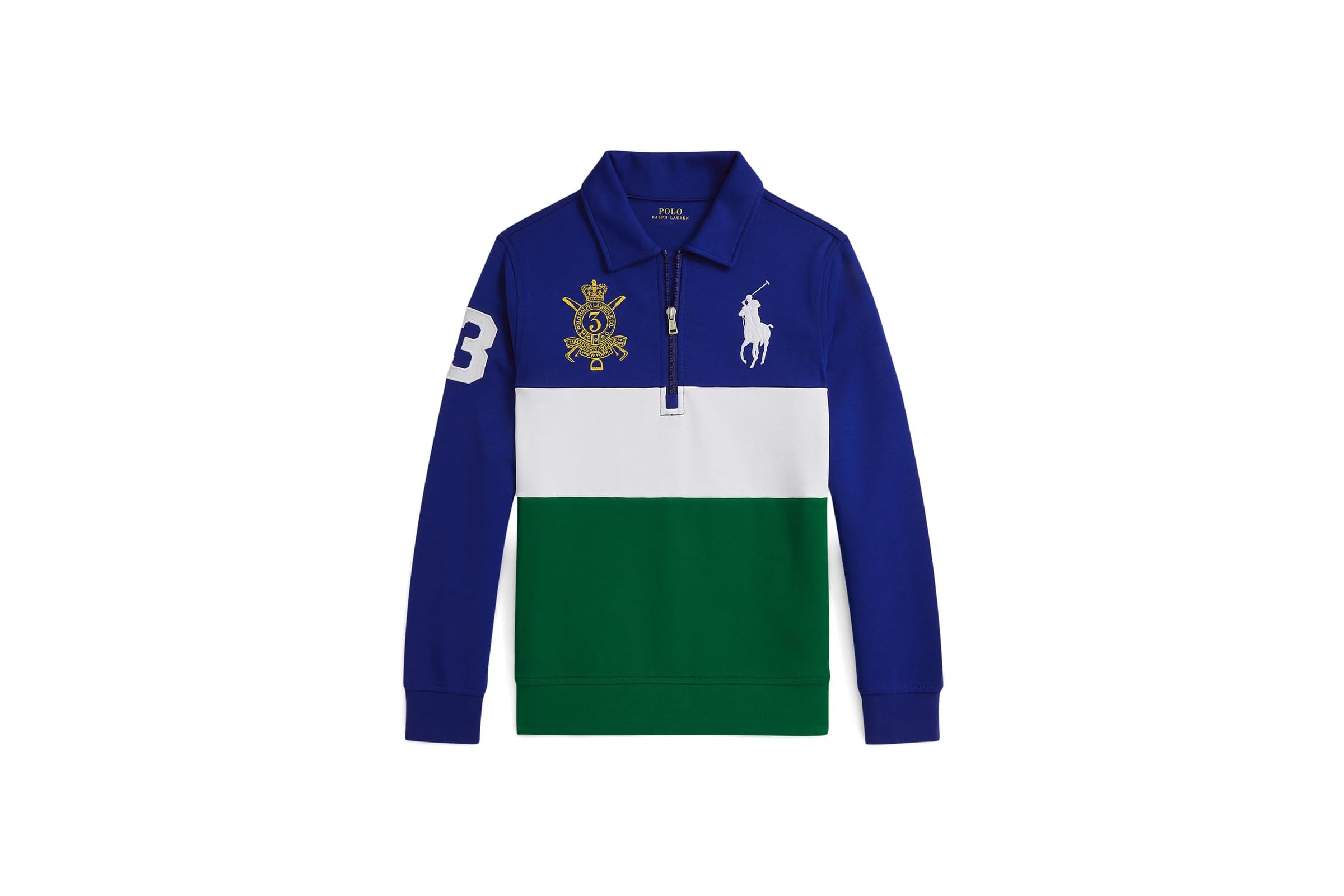 Мужская толстовка Polo Ralph Lauren Kids Big Pony Double-Knit Collared Sweatshirt (Big Kid)