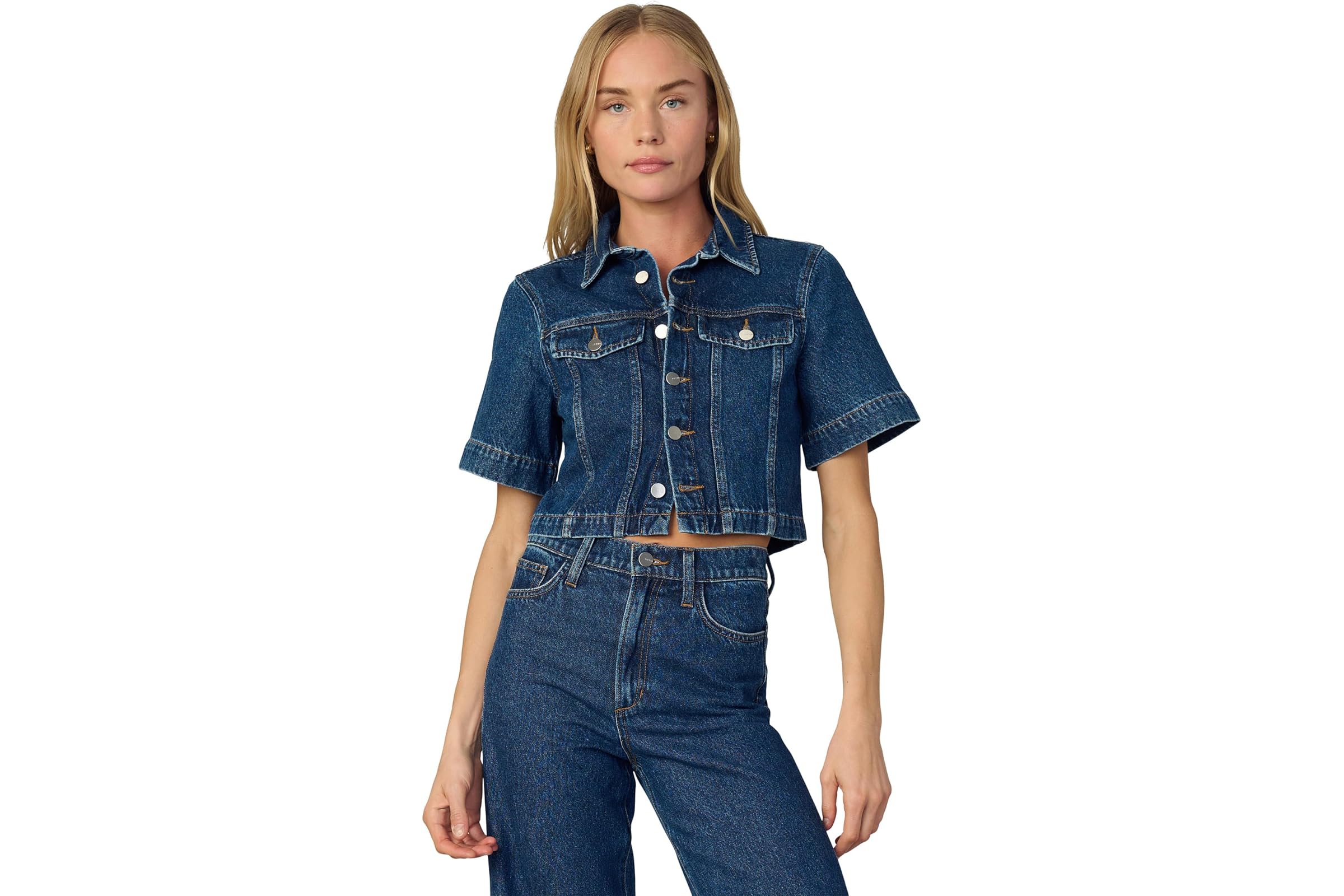 Joes Jeans Denim Trucker Short Sleeve Top 22290₽
