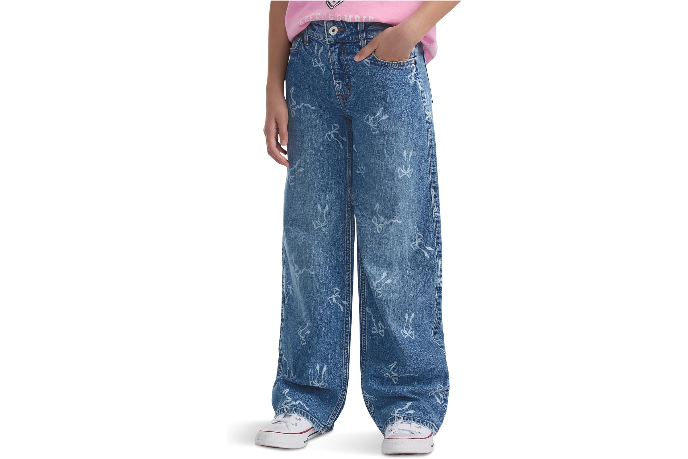 Джинсы abercrombie kids High Rise Discharge Wide Leg Jeans (little Kid/Big Kid)
