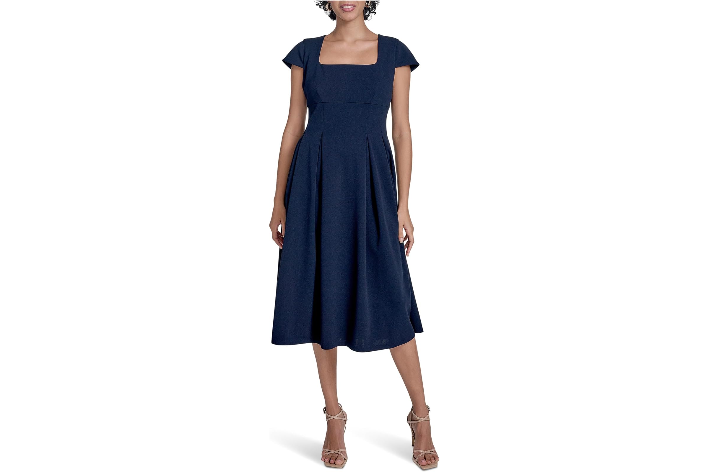 Платье Calvin Klein Square Neck Pleated Aline