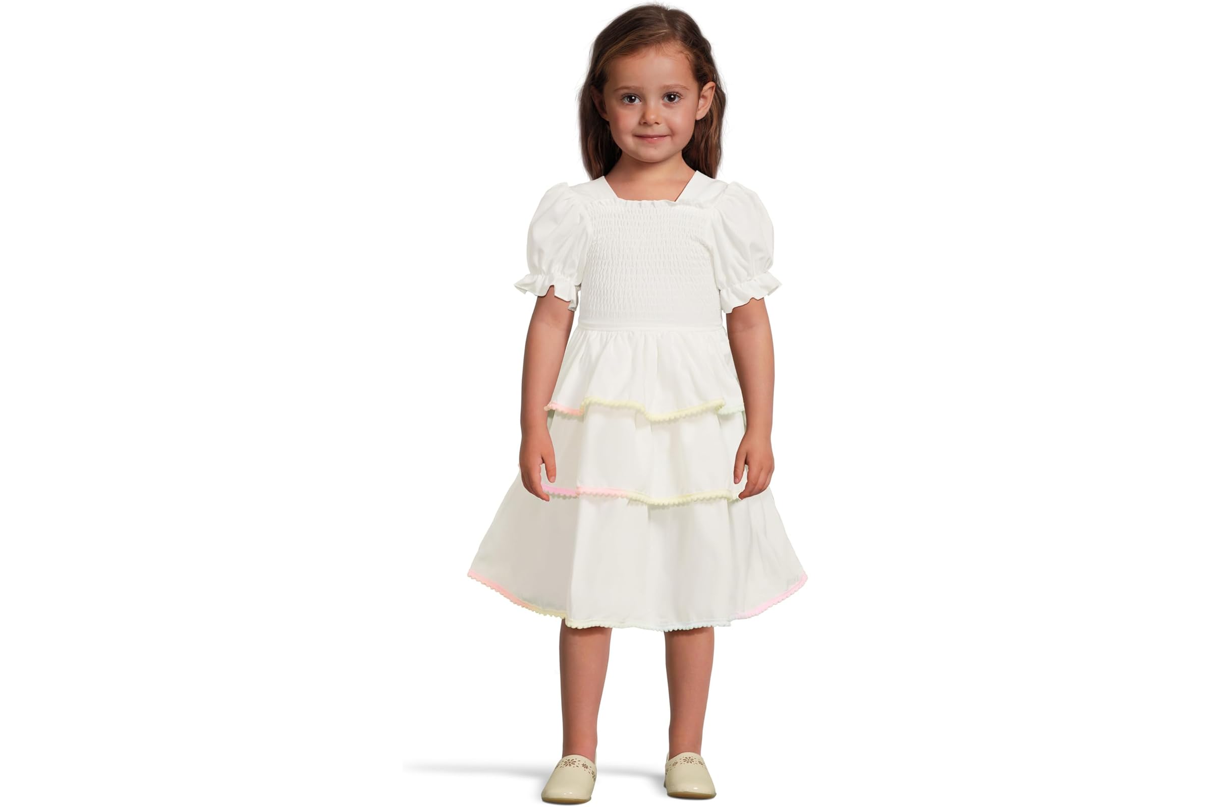Платье Lola and The Boys White Rainbow Tier Dress (Toddler/Little Kid/Big Kid)