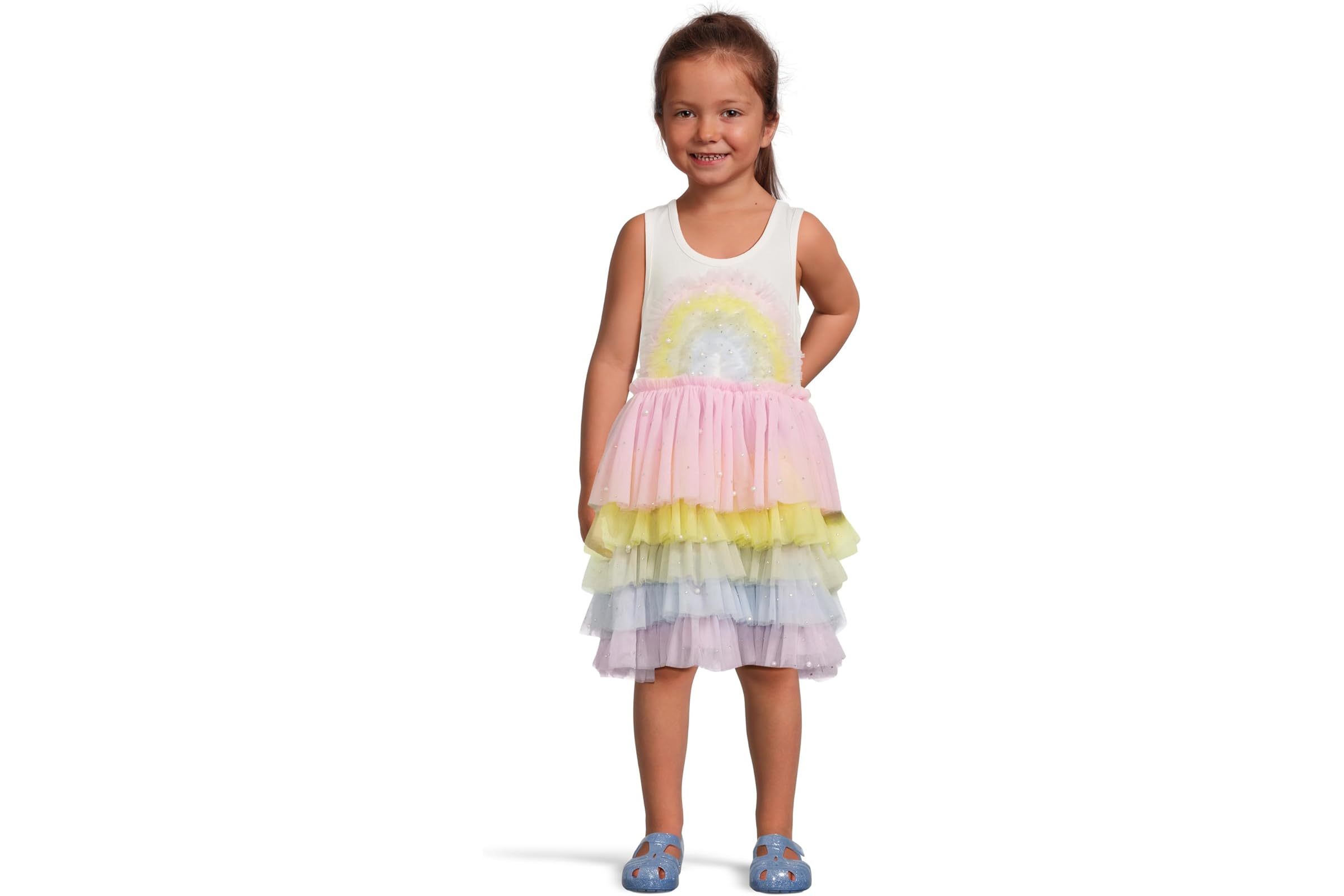 Платье Lola and The Boys 3D Rainbow White Tank Dress (Toddler/Little Kid/Big Kid)