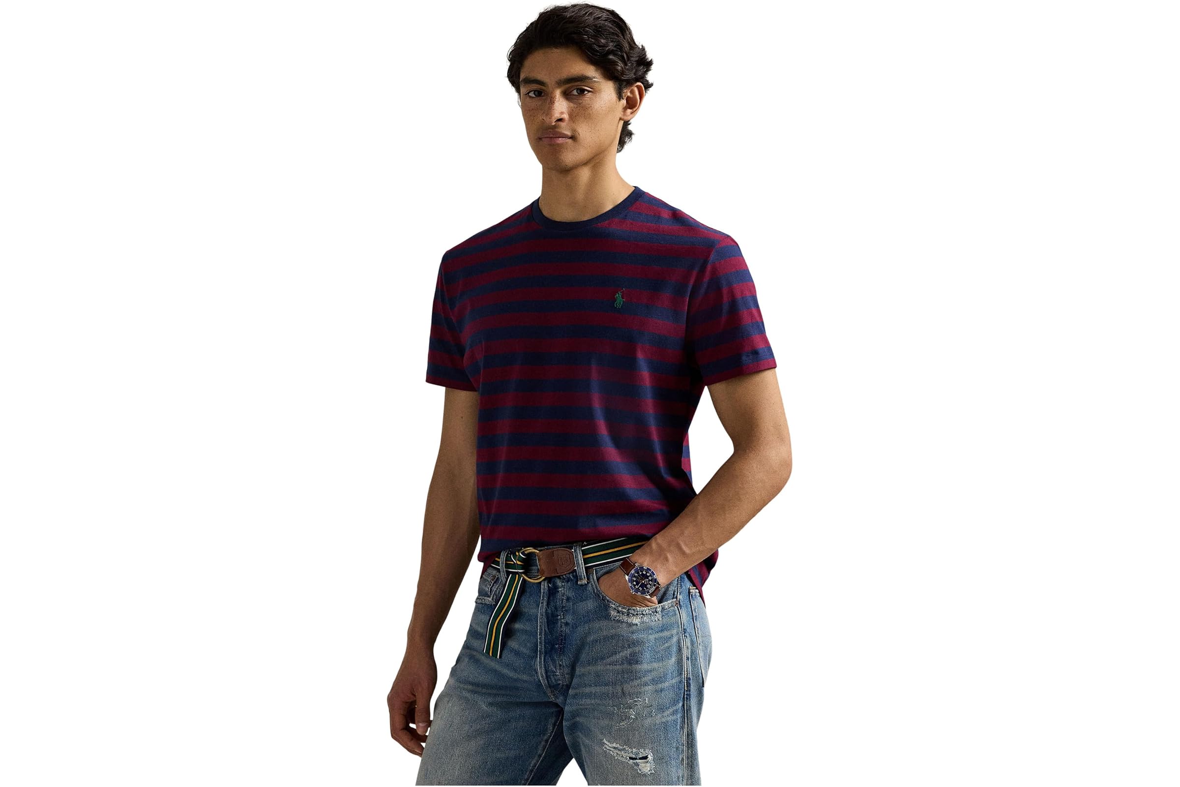 Мужская рубашка Polo Ralph Lauren Short Sleeve Striped Crew Neck T-Shirt 8190₽
