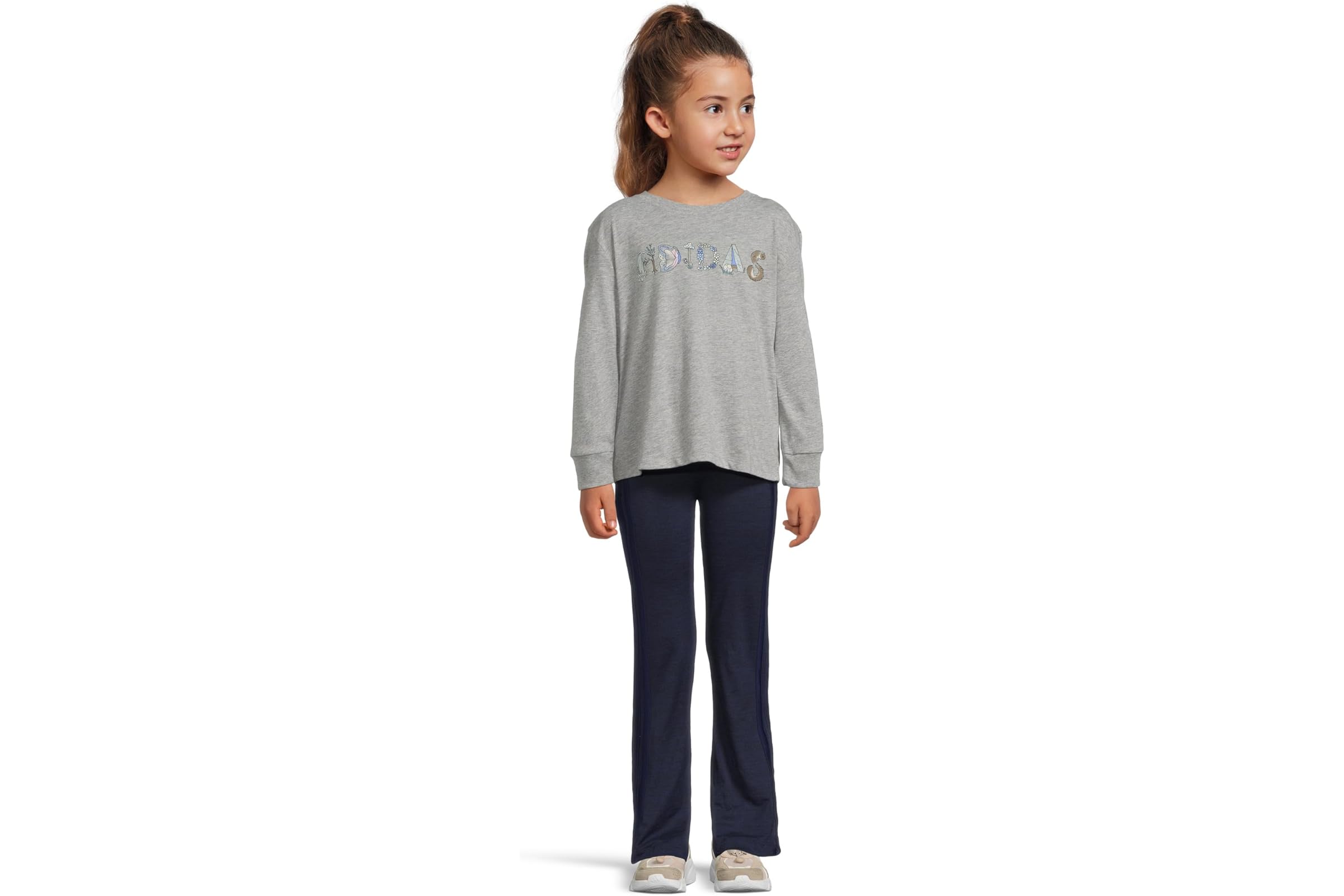 Брюки adidas Kids Graphic Heather Tee Flare Pant Set ToddlerLittle Kid 6290₽