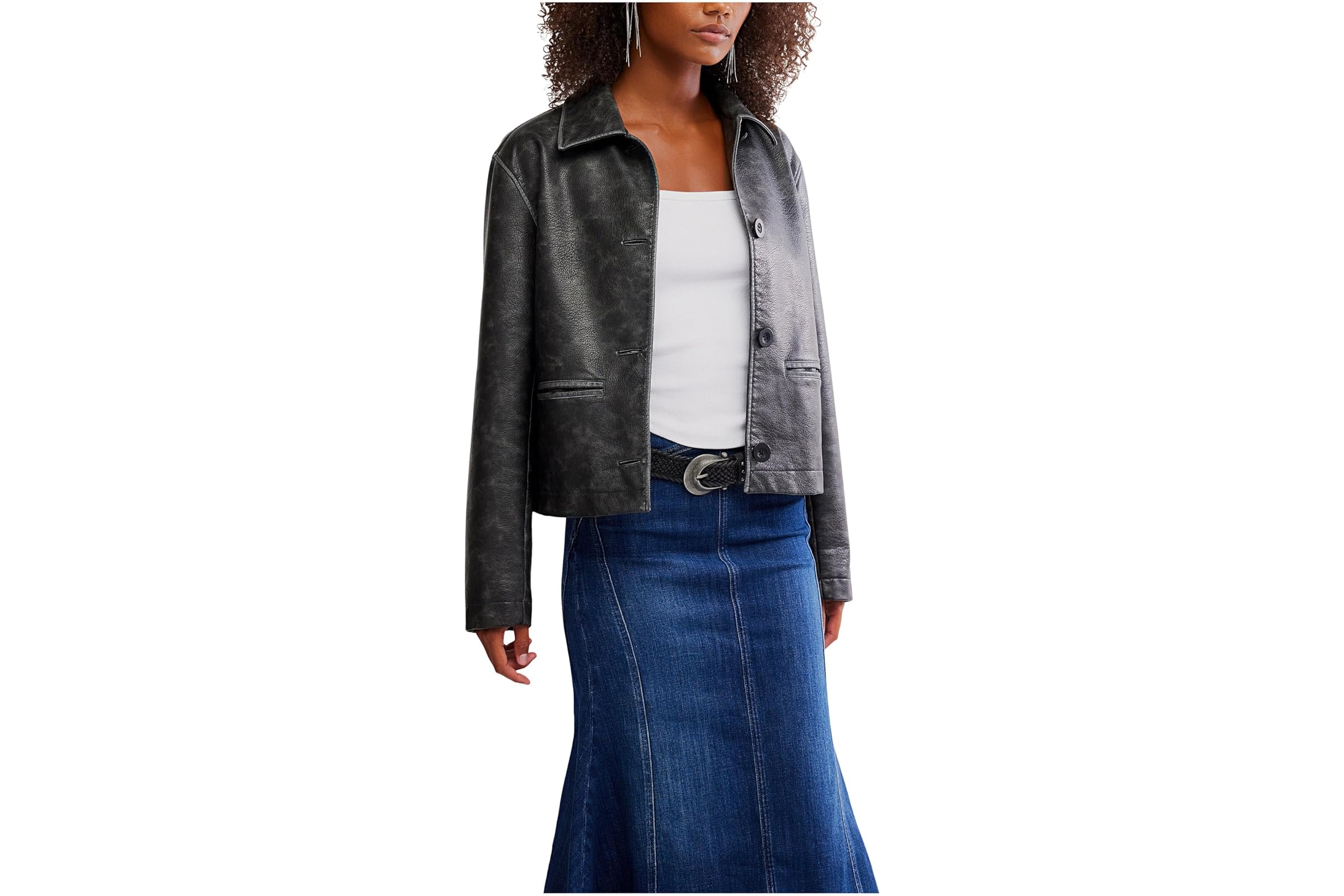 Free People Hera Vegan Leather Jacket 30190₽