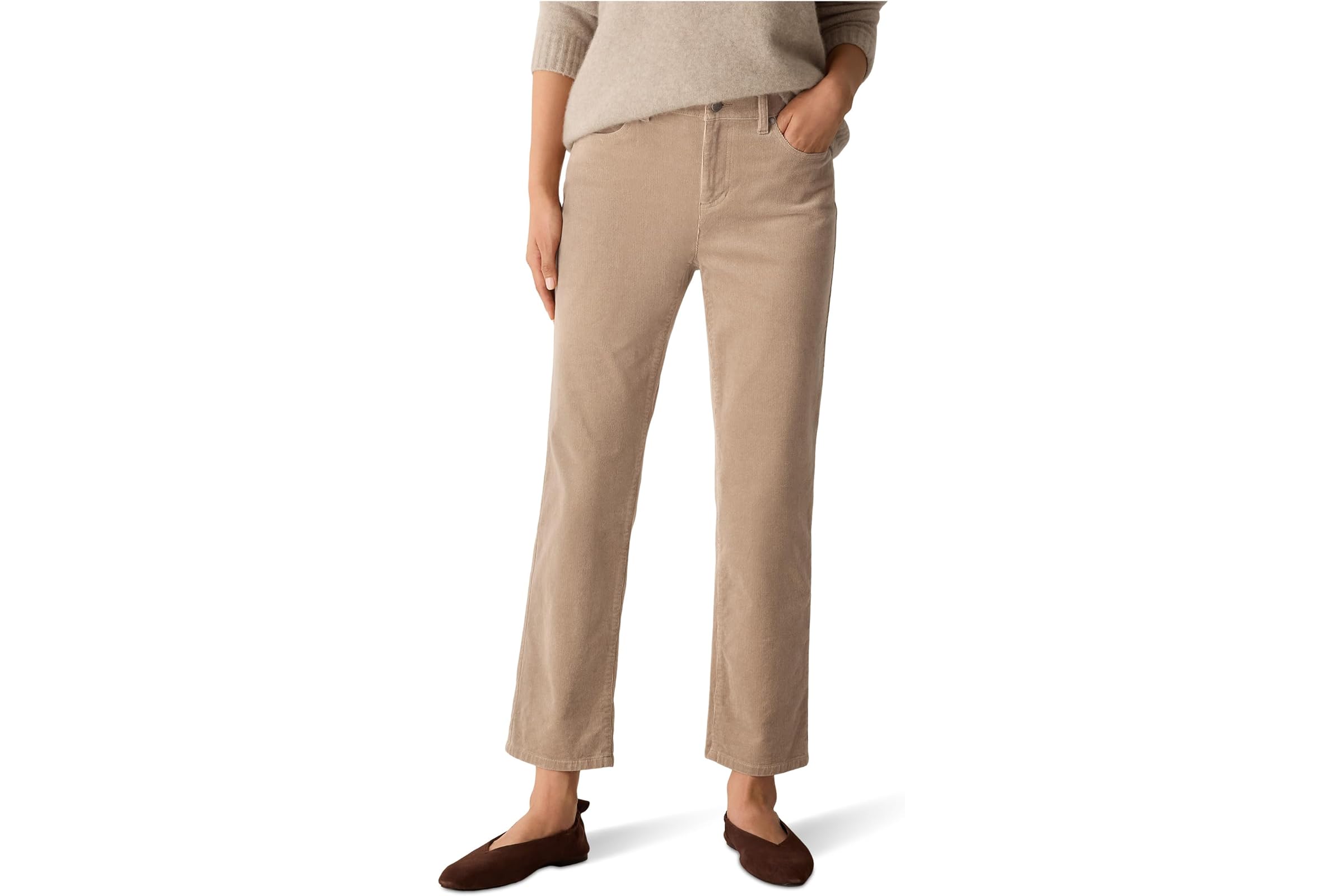 Брюки Eileen Fisher Organic Cotton Stretch Corduroy High Waisted Straight Ankle Jean 34990₽