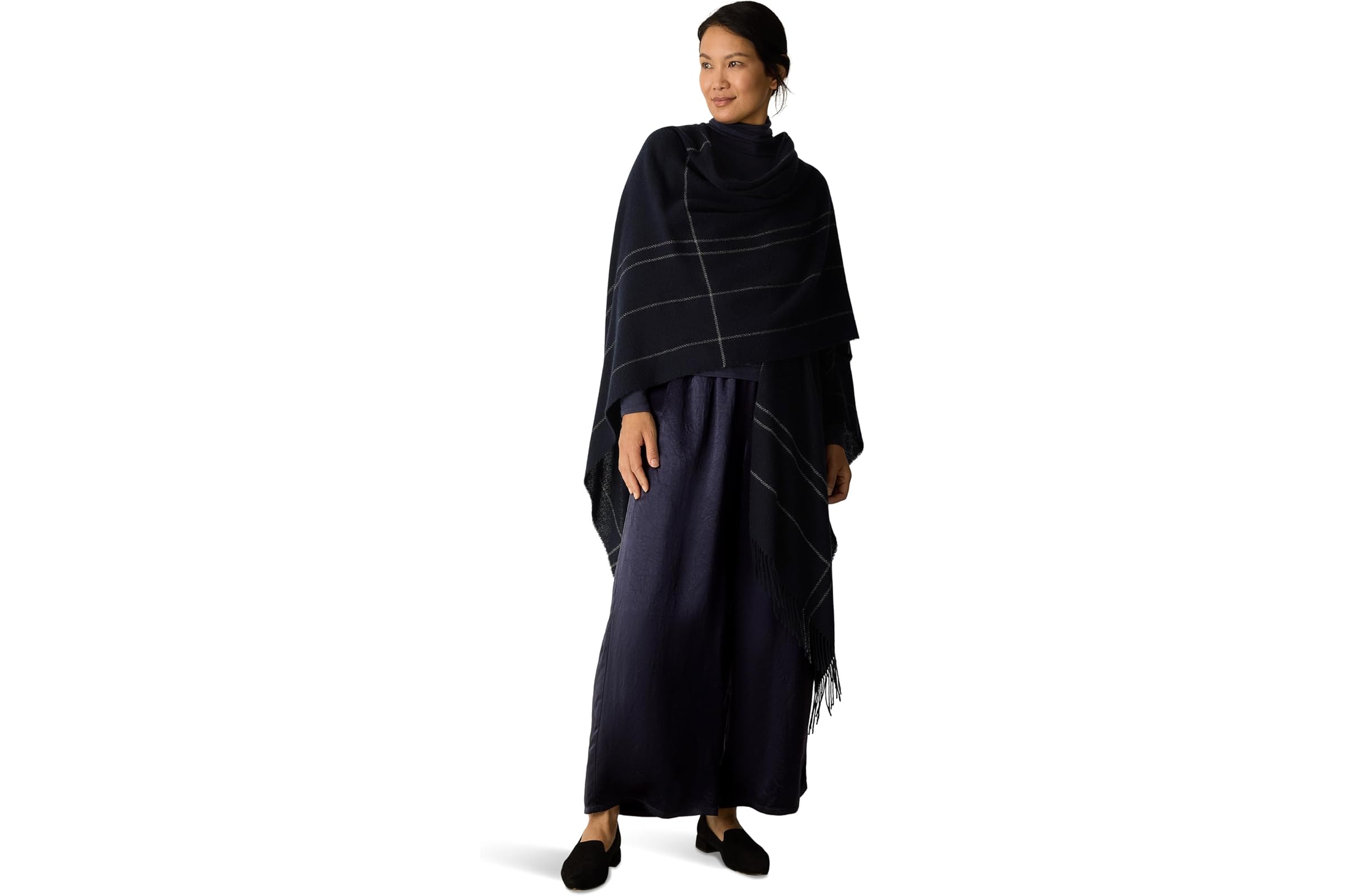 Шарф Eileen Fisher Wool Twill Graph Serape