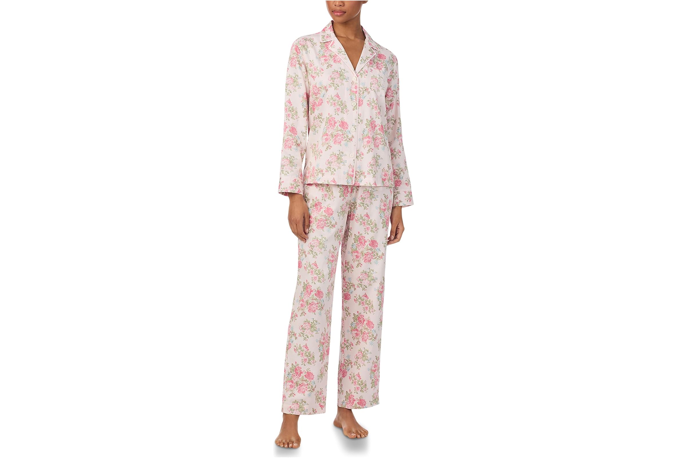 Lauren Ralph Lauren Woven Long Sleeve Notch Long Pj Set 13290₽