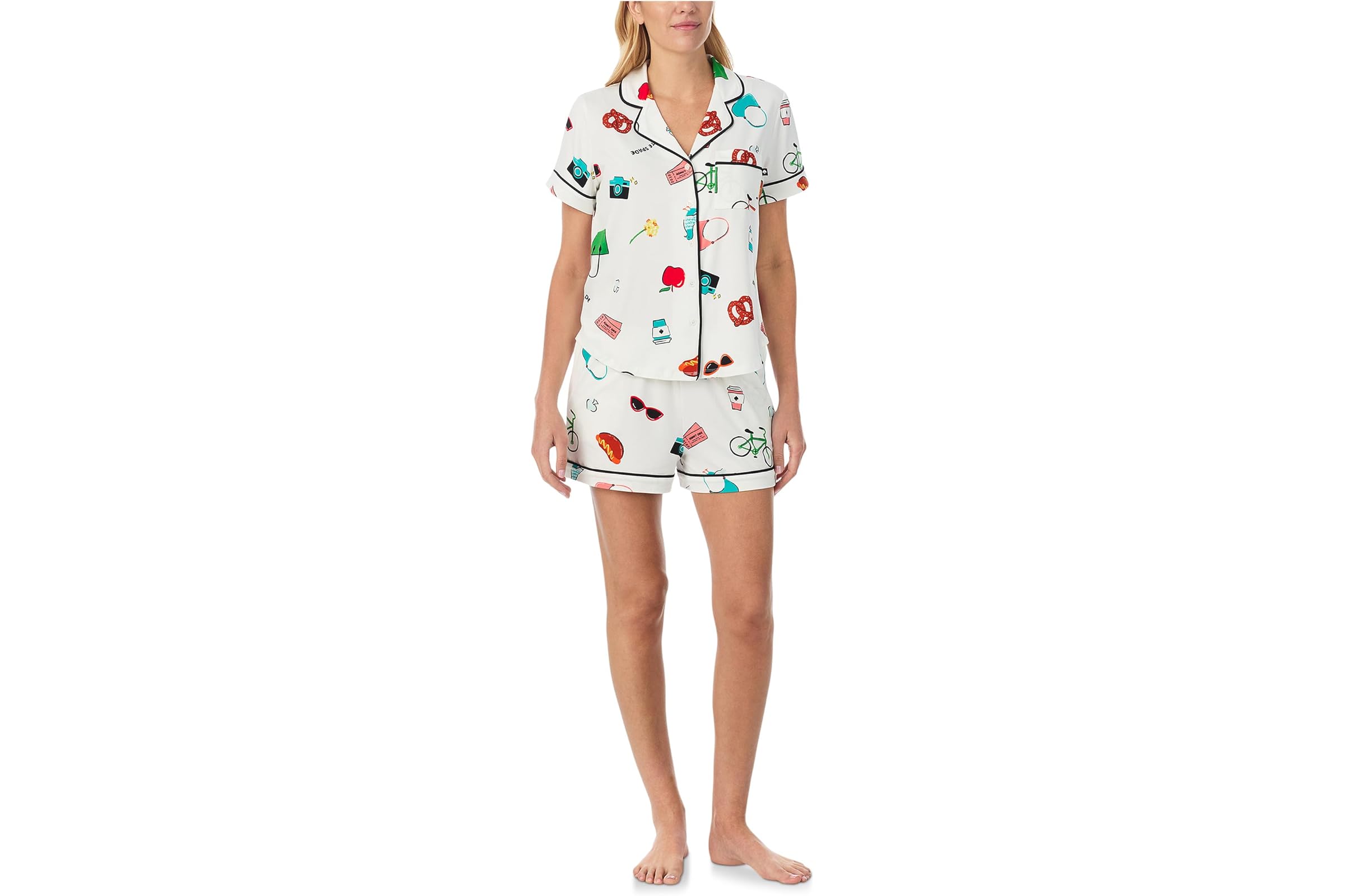 Kate Spade New York Short Sleeve Brushed Jersey Boxer Pj Set 15390₽
