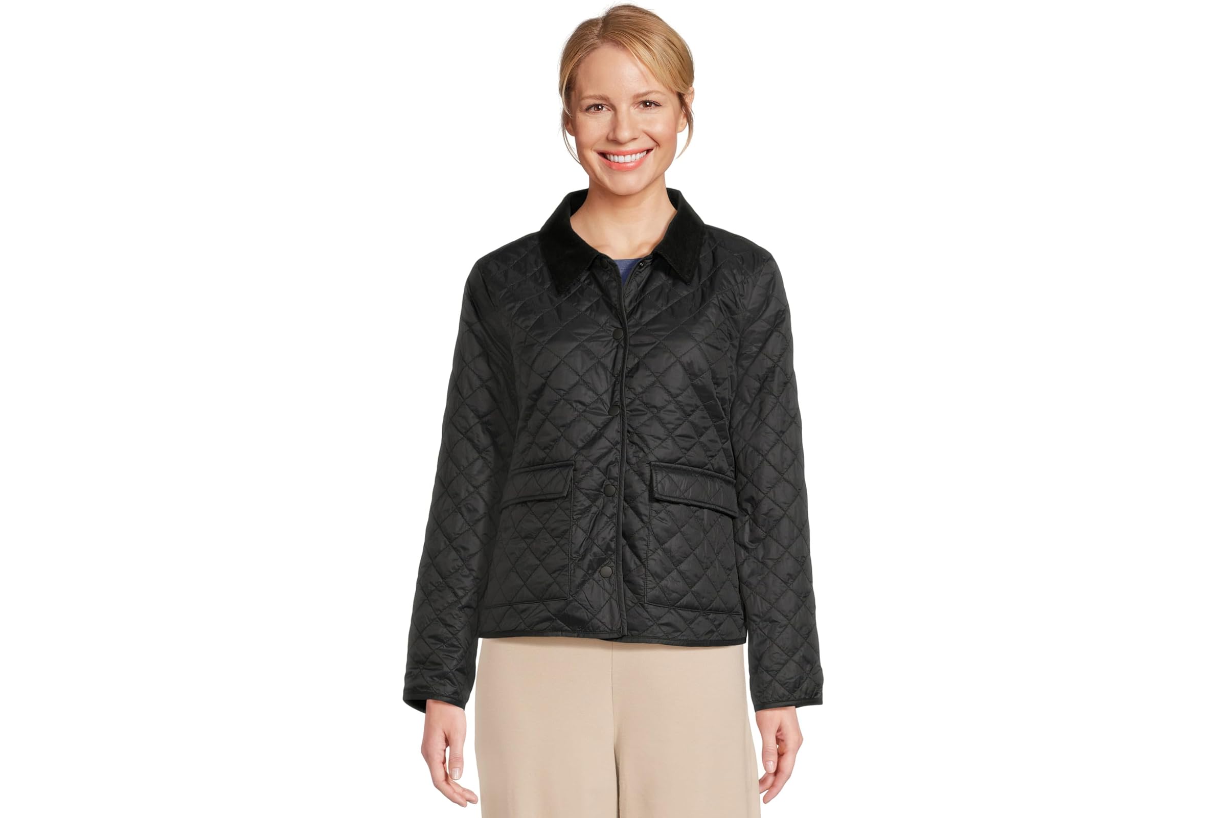 Eileen Fisher Petite Eggshell Recycled Nylon Quilted Jacket 45190₽