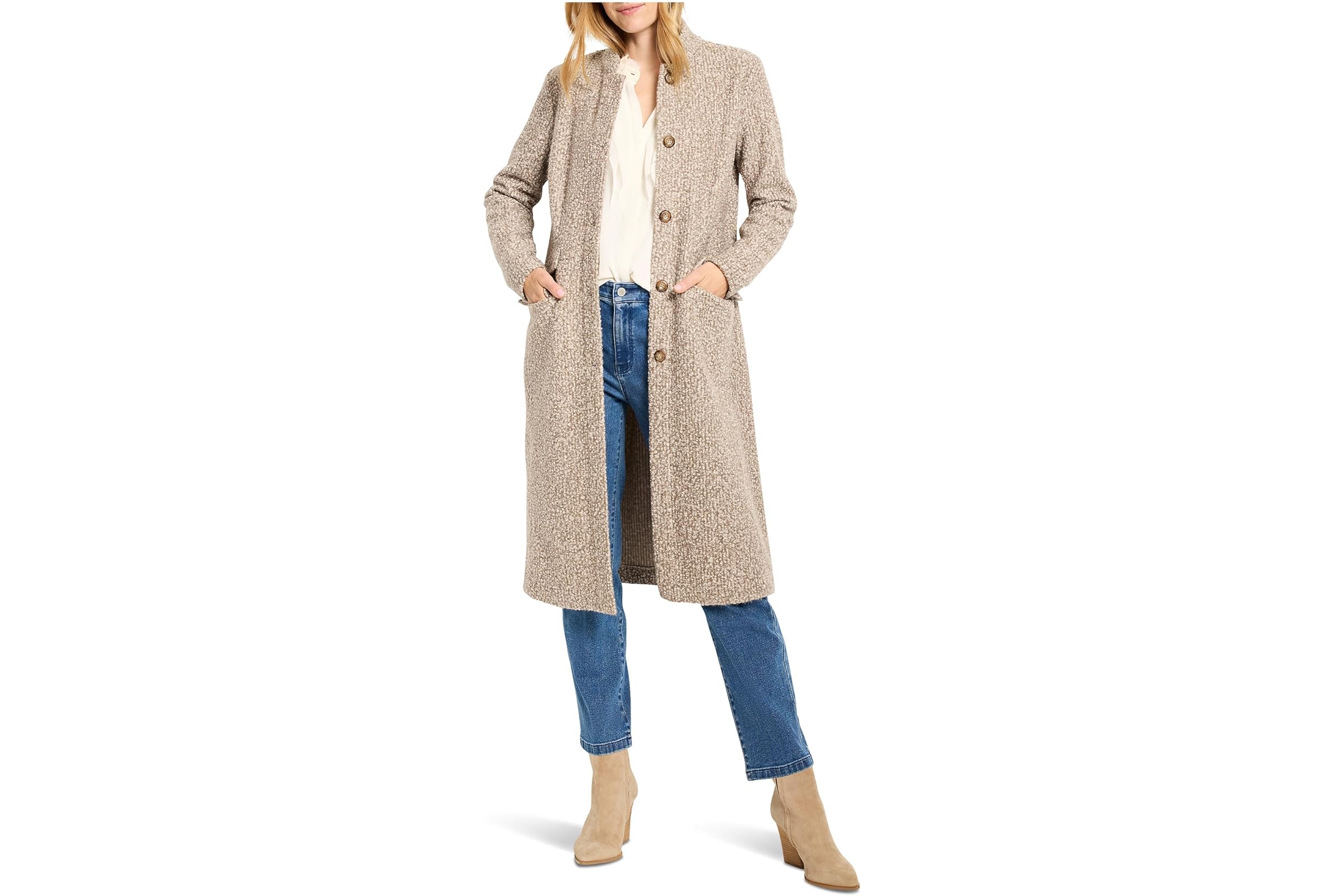 NICZOE Sherpa Tweed Knit Topcoat 31790₽