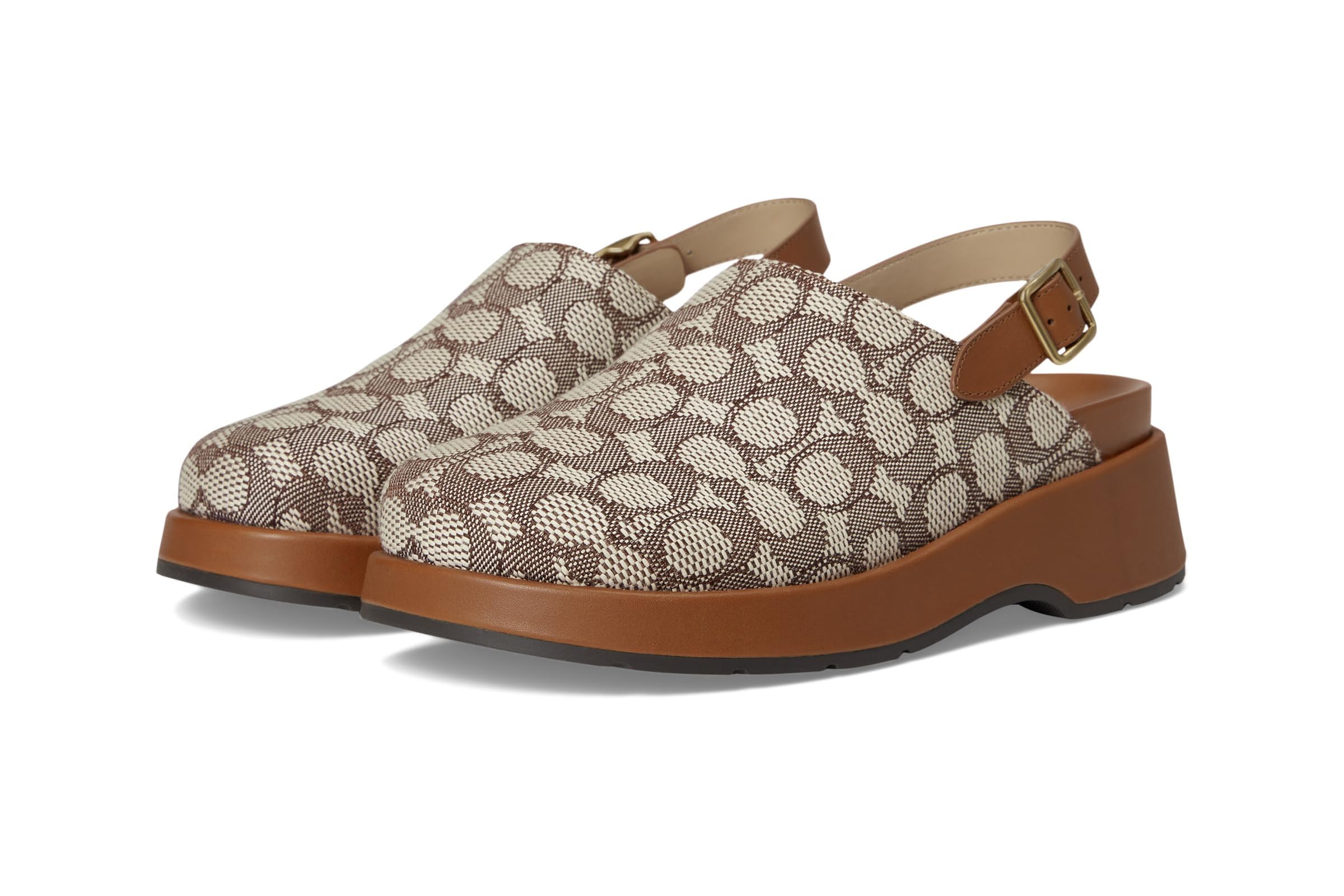 COACH Sculpted C Platform Clog In Signature Textile Jacquard 33090₽