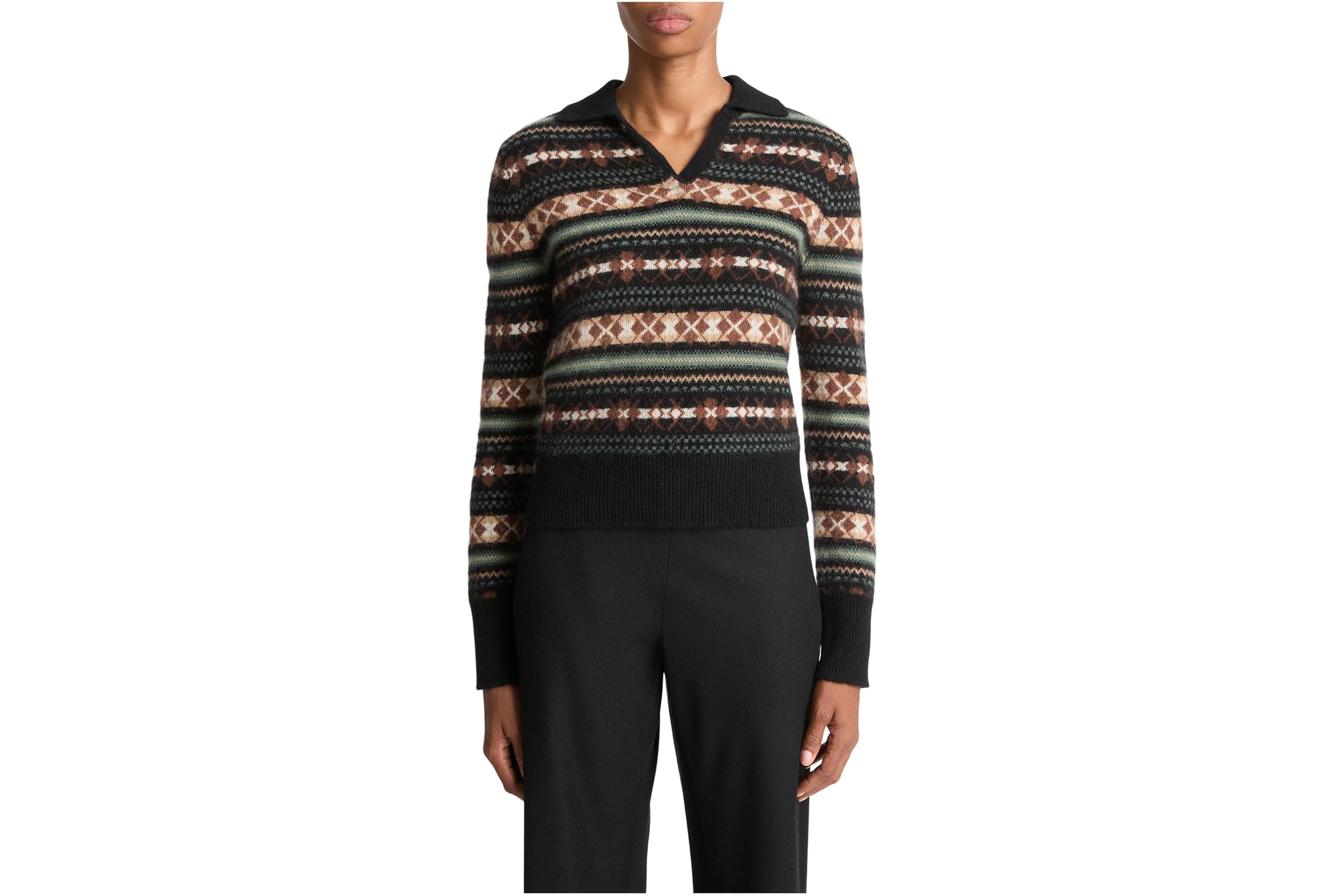 Vince Fair Isle Polo Sweater 71490₽
