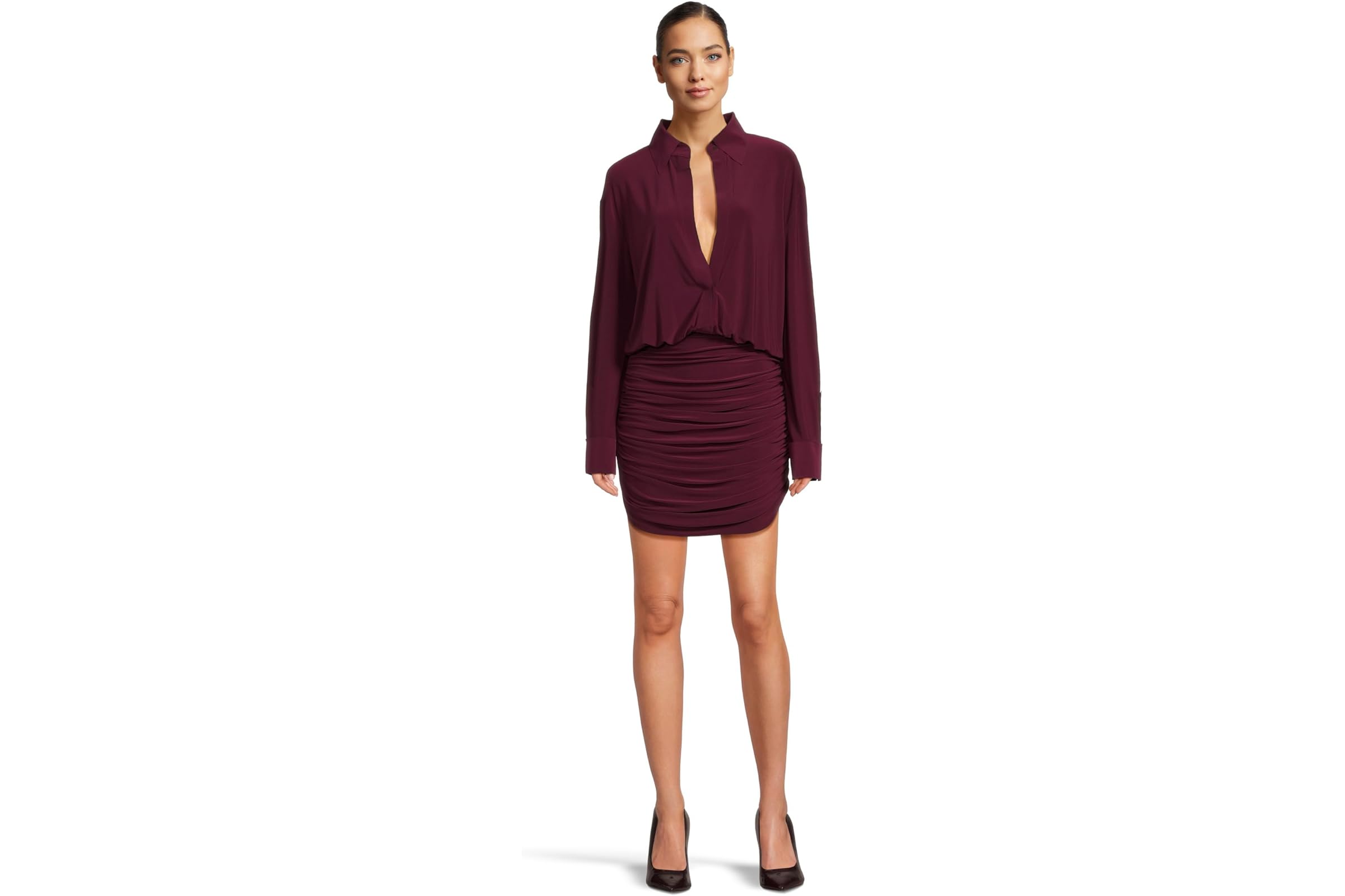 Платье Norma Kamali Boyfriend NK Shirt Shirred Skirt Dress