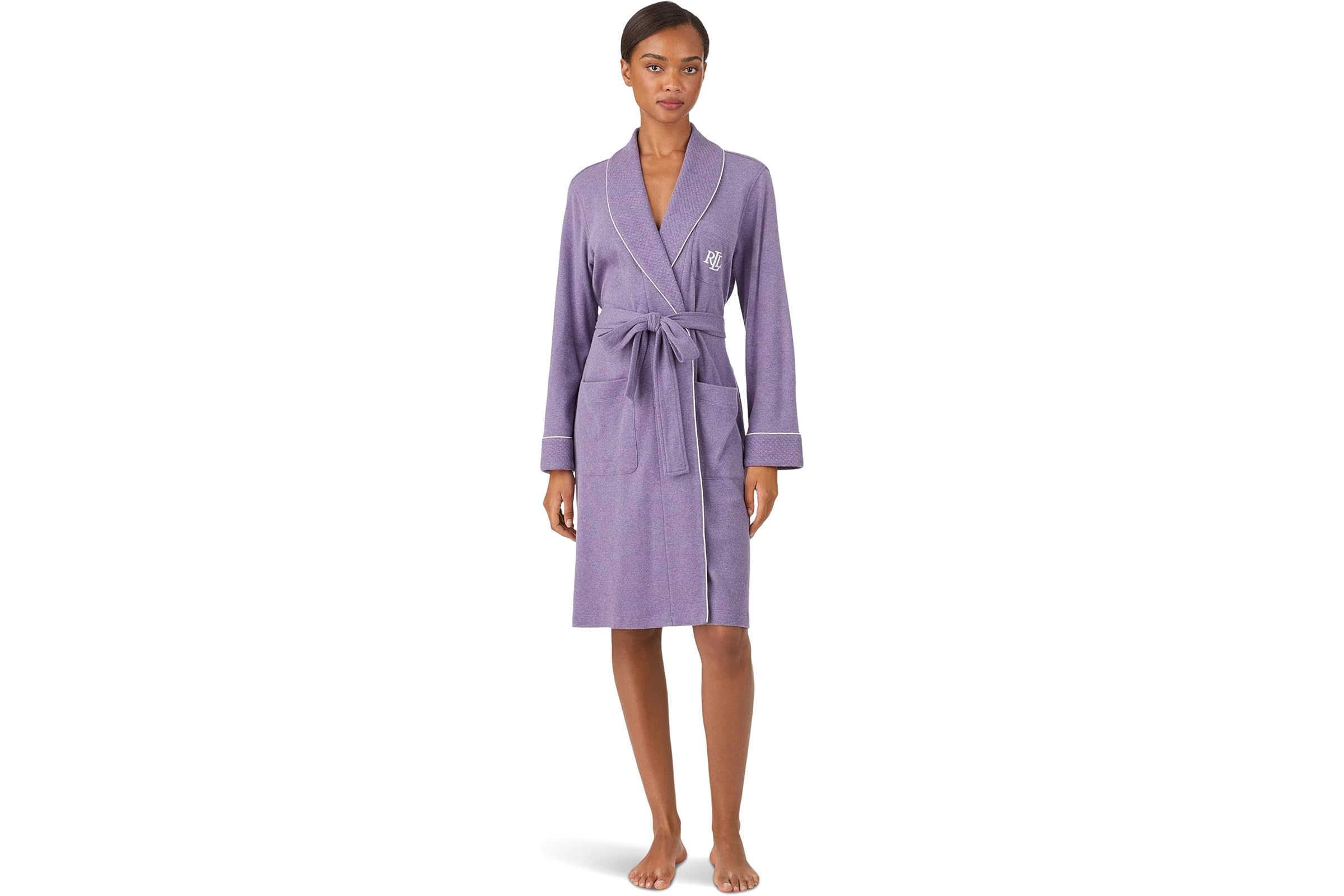 Lauren Ralph Lauren Quilted Long Sleeve Collared Short Robe 13990₽