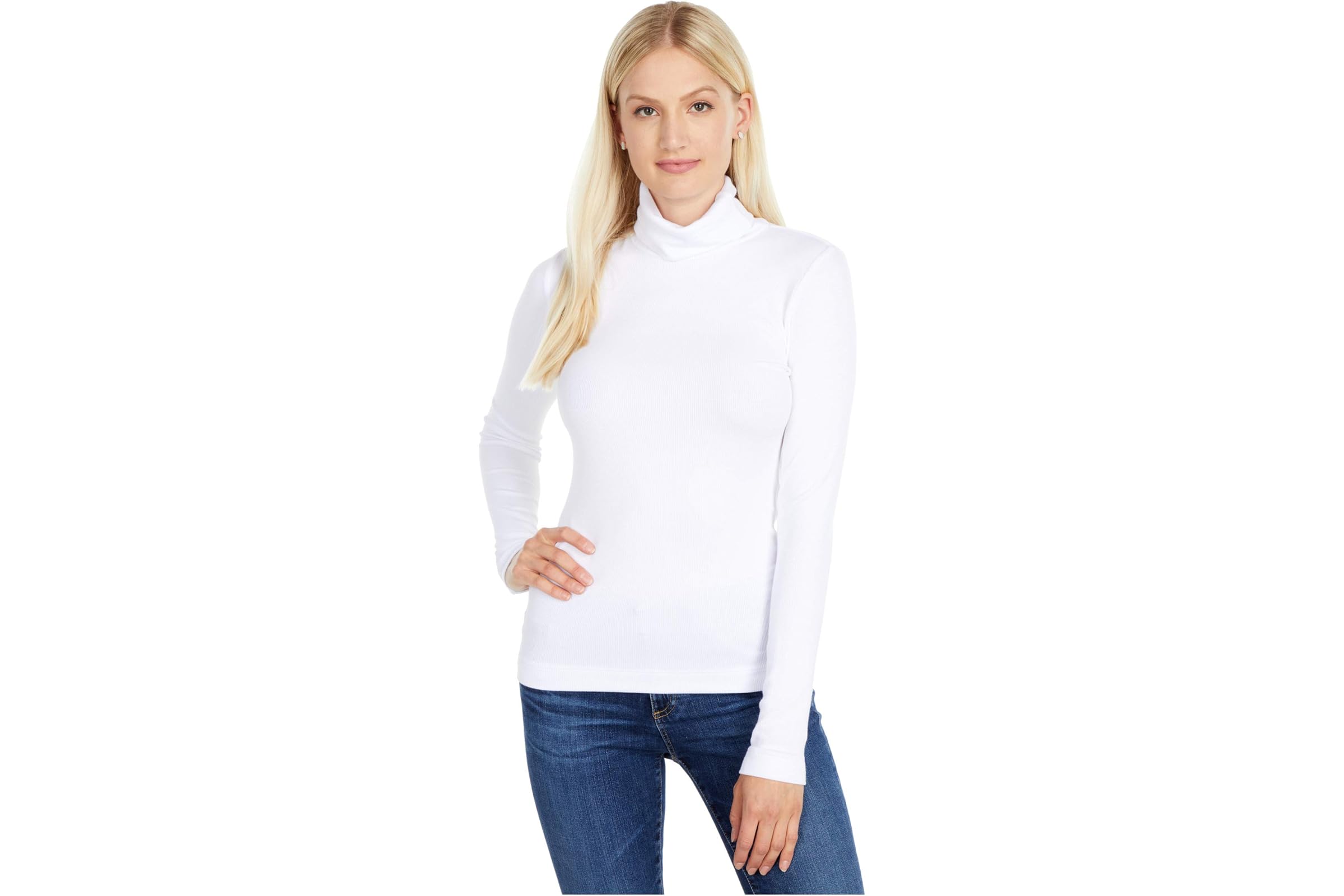 Three Dots Refined Rib L/S Turtleneck