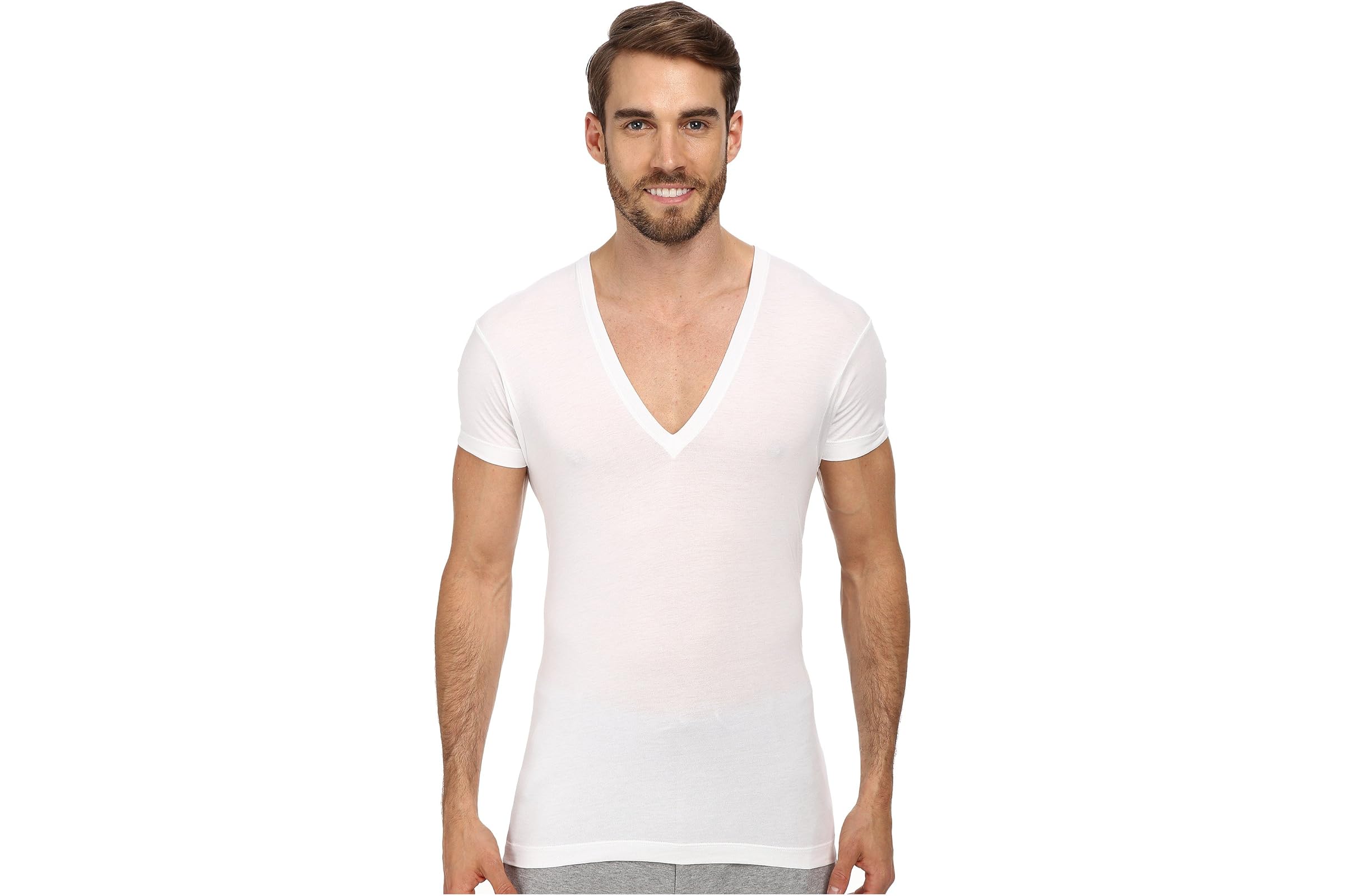 2XIST Pima Slim Fit Deep V-Neck T-Shirt