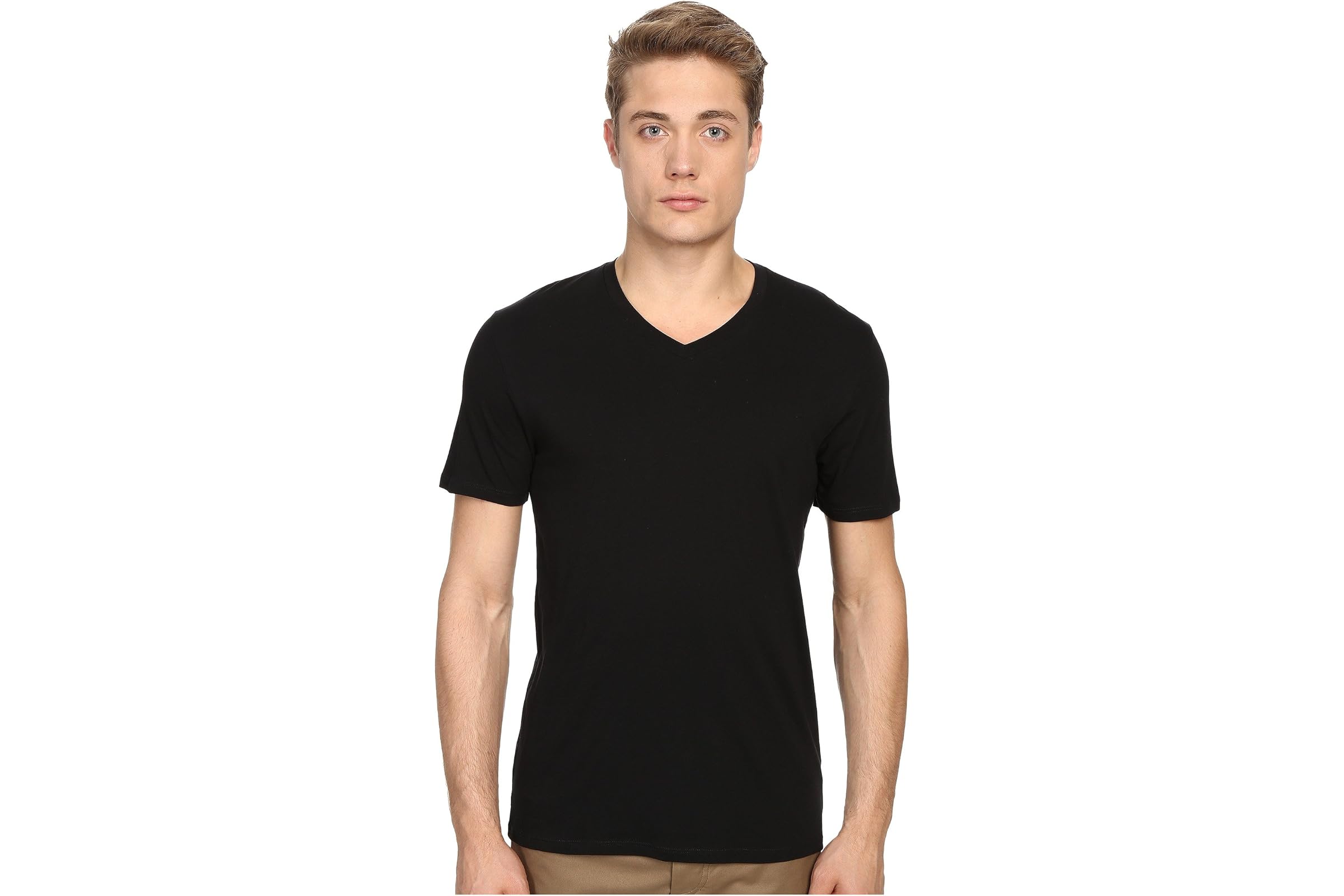 Vince Short Sleeve Pima Cotton V-Neck Shirt