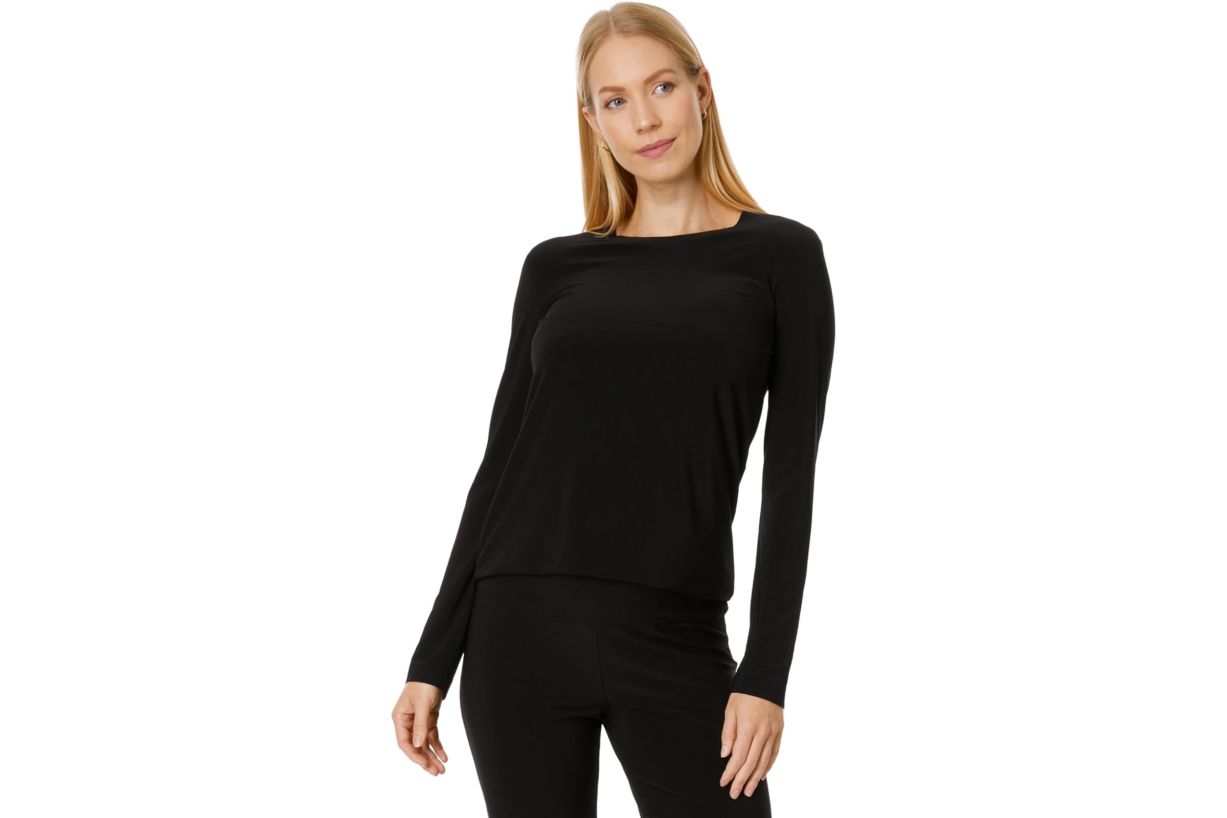 Norma Kamali Long Sleeve Crew Top