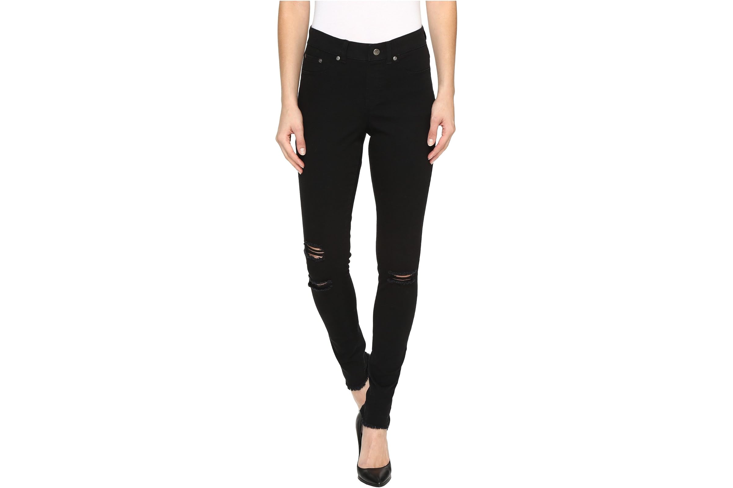 HUE Ripped Knee Denim Leggings