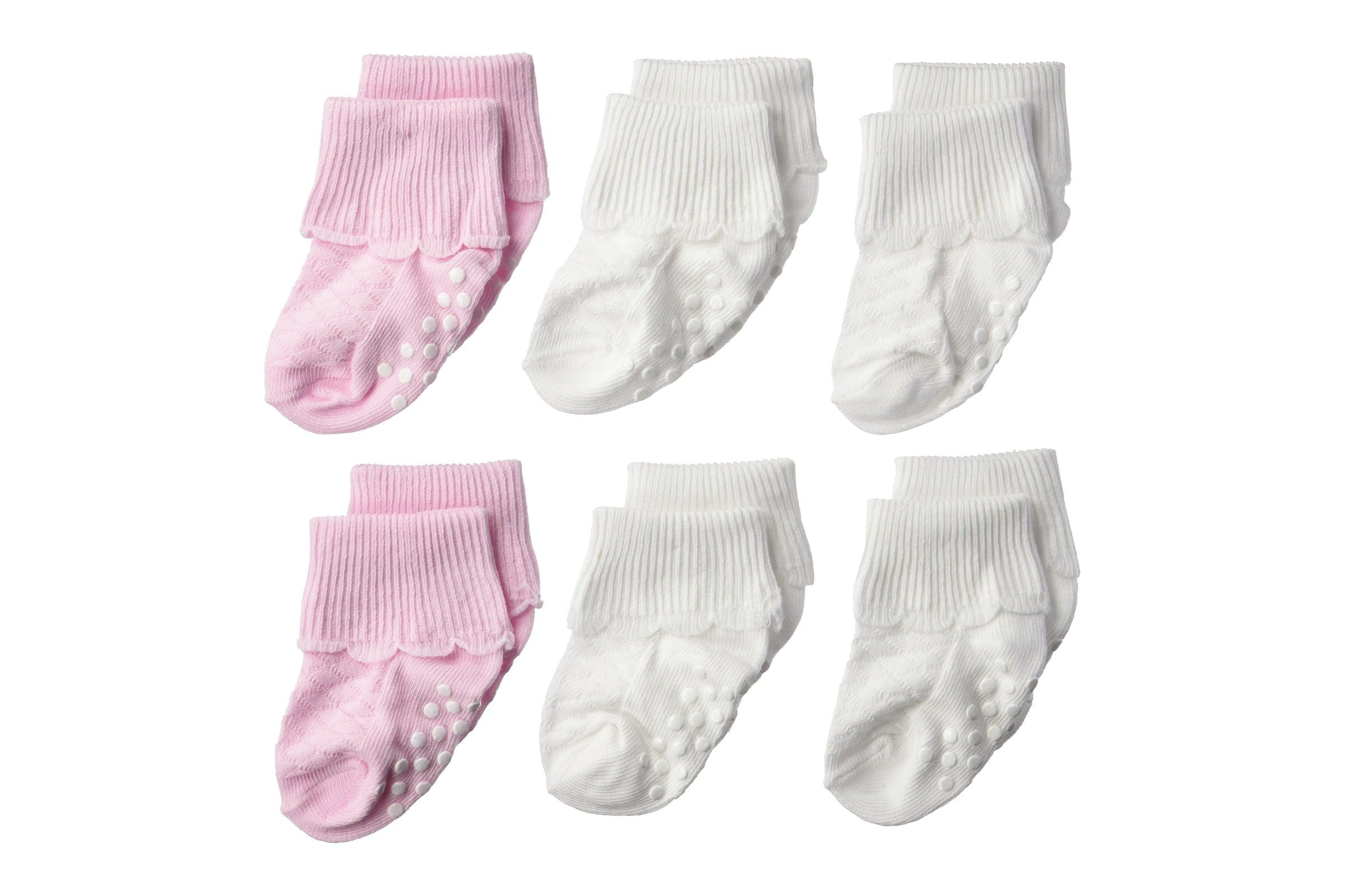 Jefferies Socks Non-Skid Scalloped Turncuff 6-Pack (Infant/Toddler)