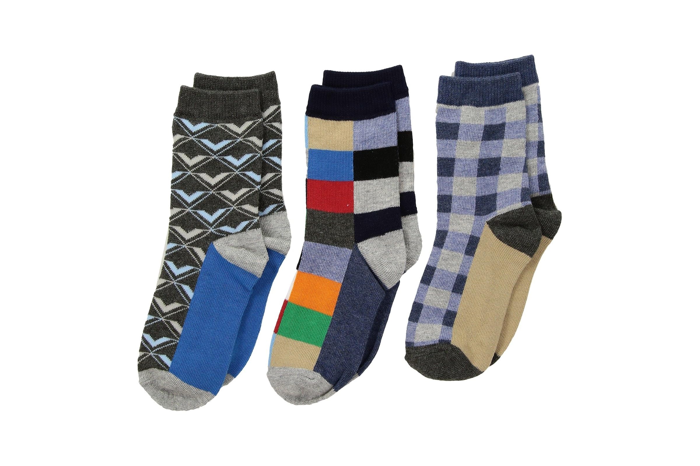 Jefferies Socks Funky Plaid Dress Socks 3-Pack (Toddler/Little Kid/Big Kid)