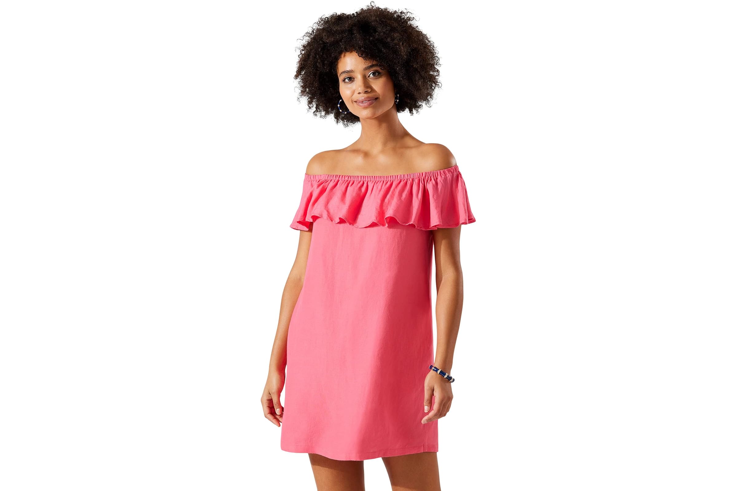 Tommy Bahama Linen Dye Off-the-Shoulder Dress Cover-Up