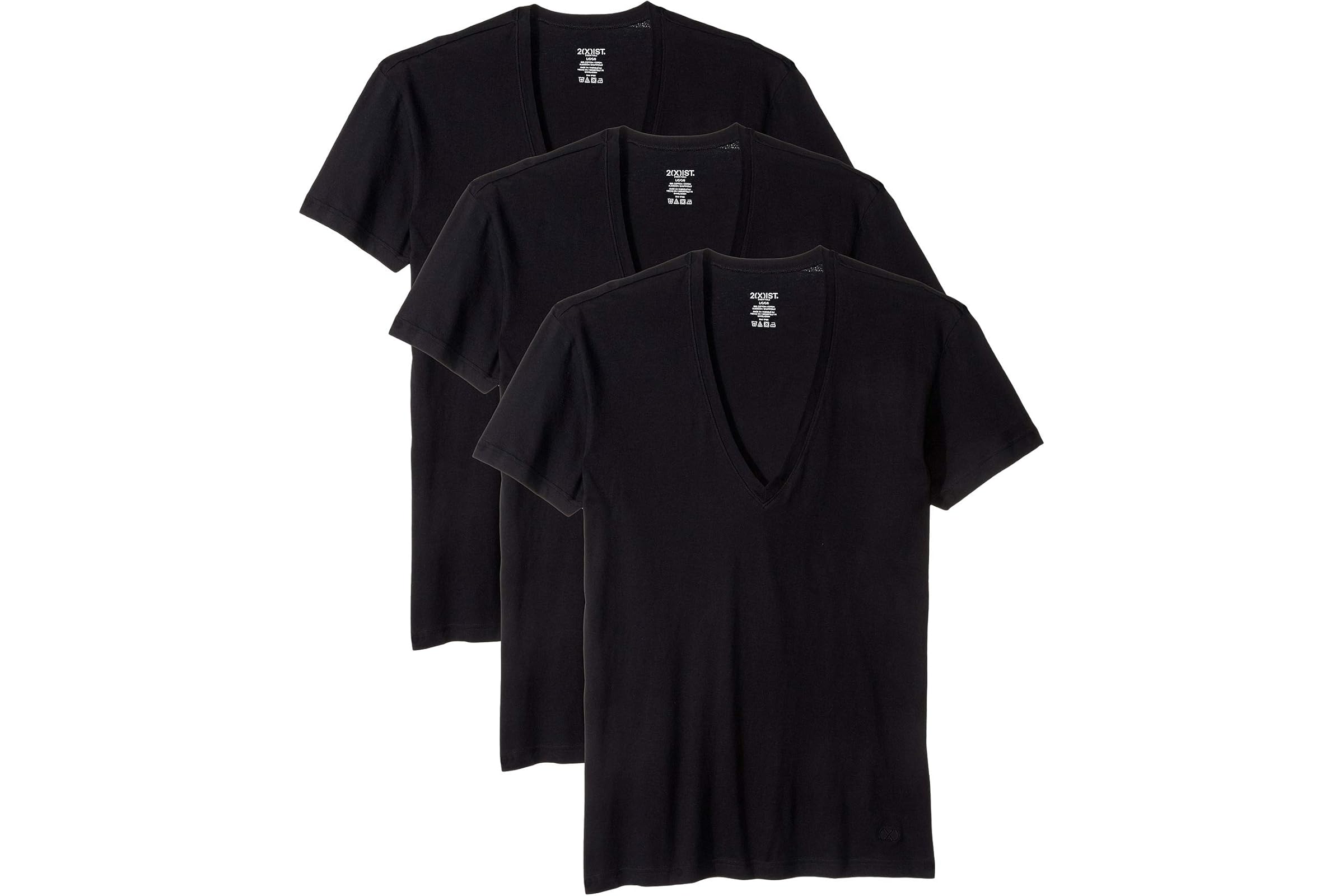 2XIST Essential 3-Pack Slim Fit Deep V-Neck T-Shirt