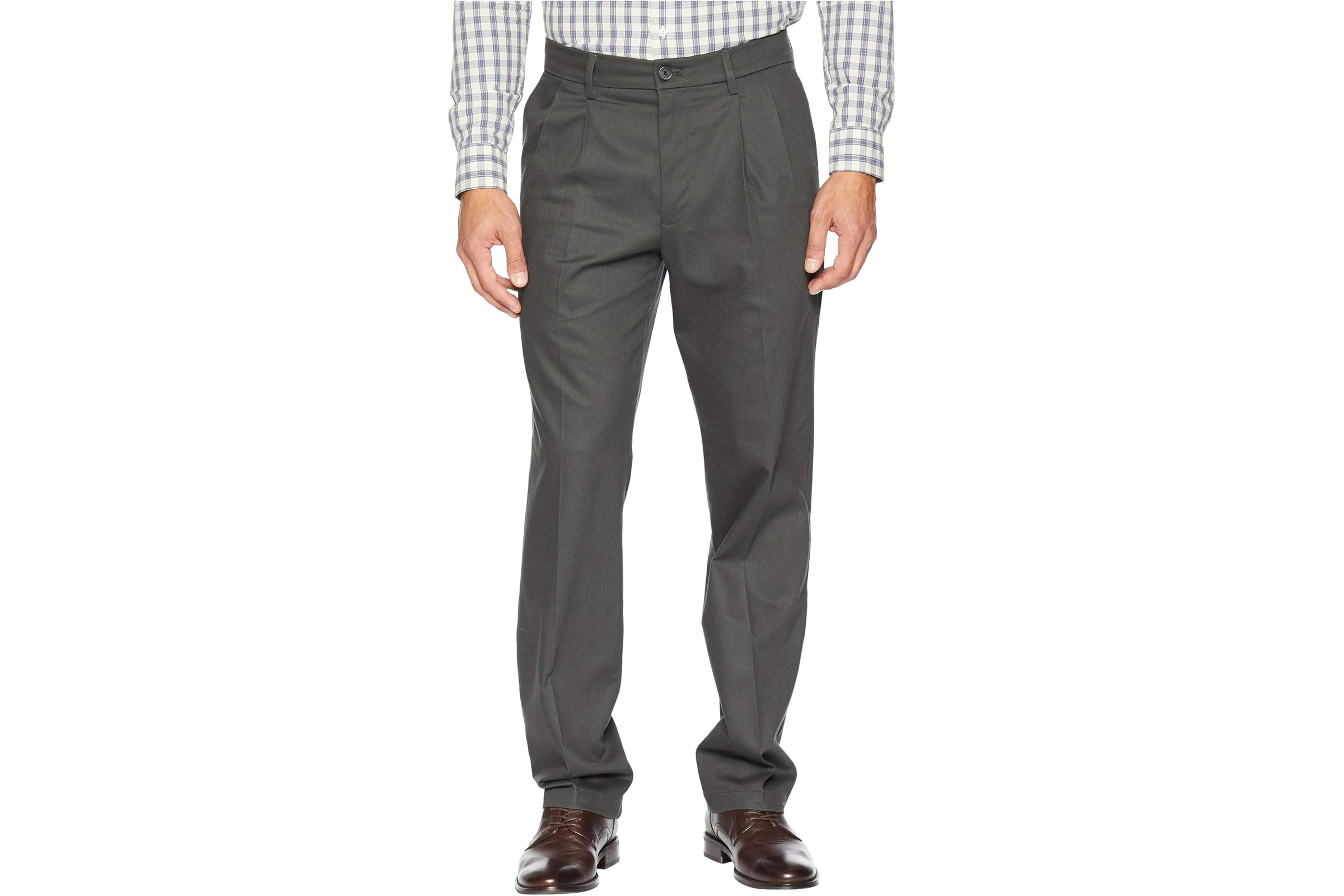 Dockers Classic Fit Signature Khaki Lux Cotton Stretch Pants D3 - Pleated 10390₽