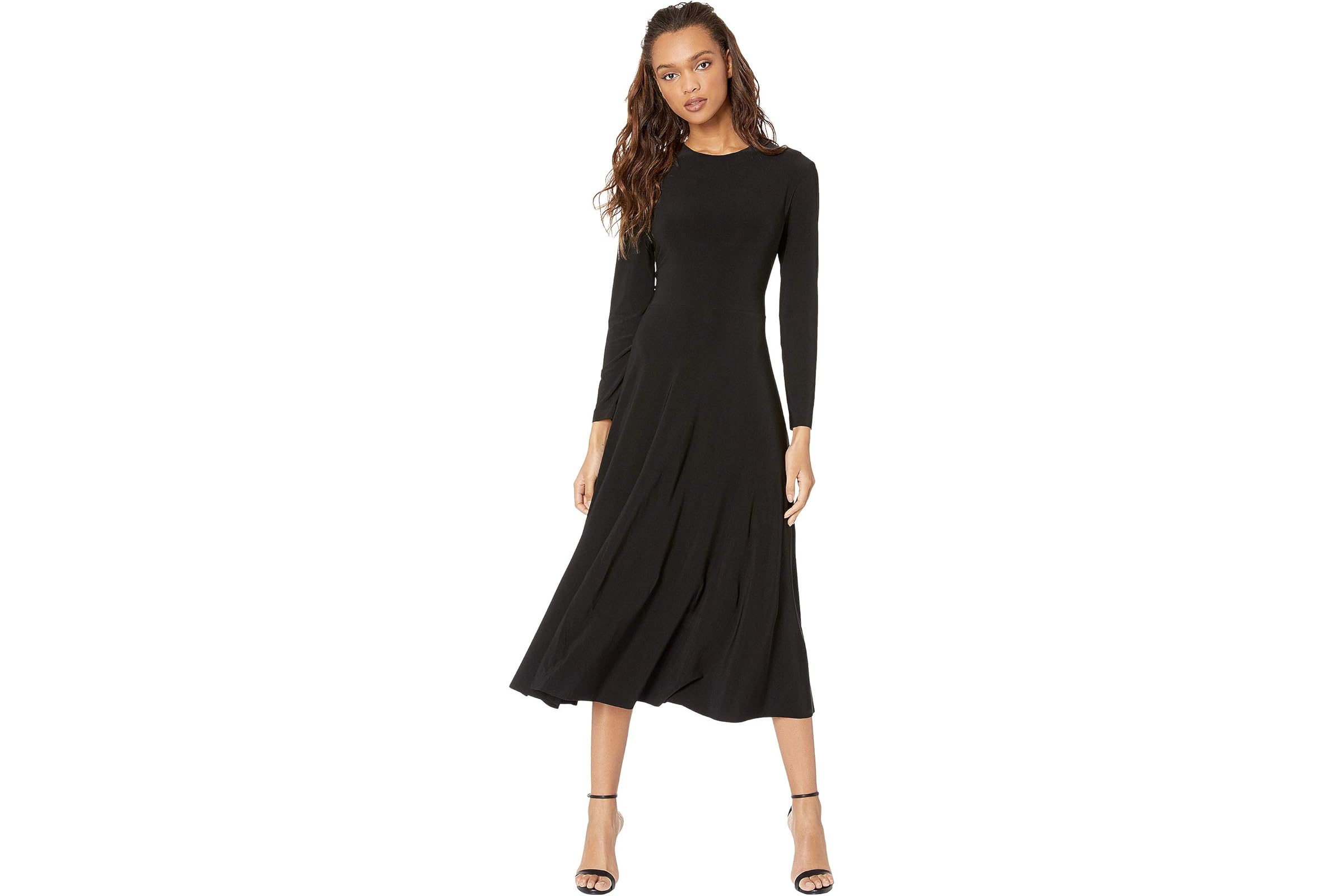 Norma Kamali Long Sleeve Flared Dress