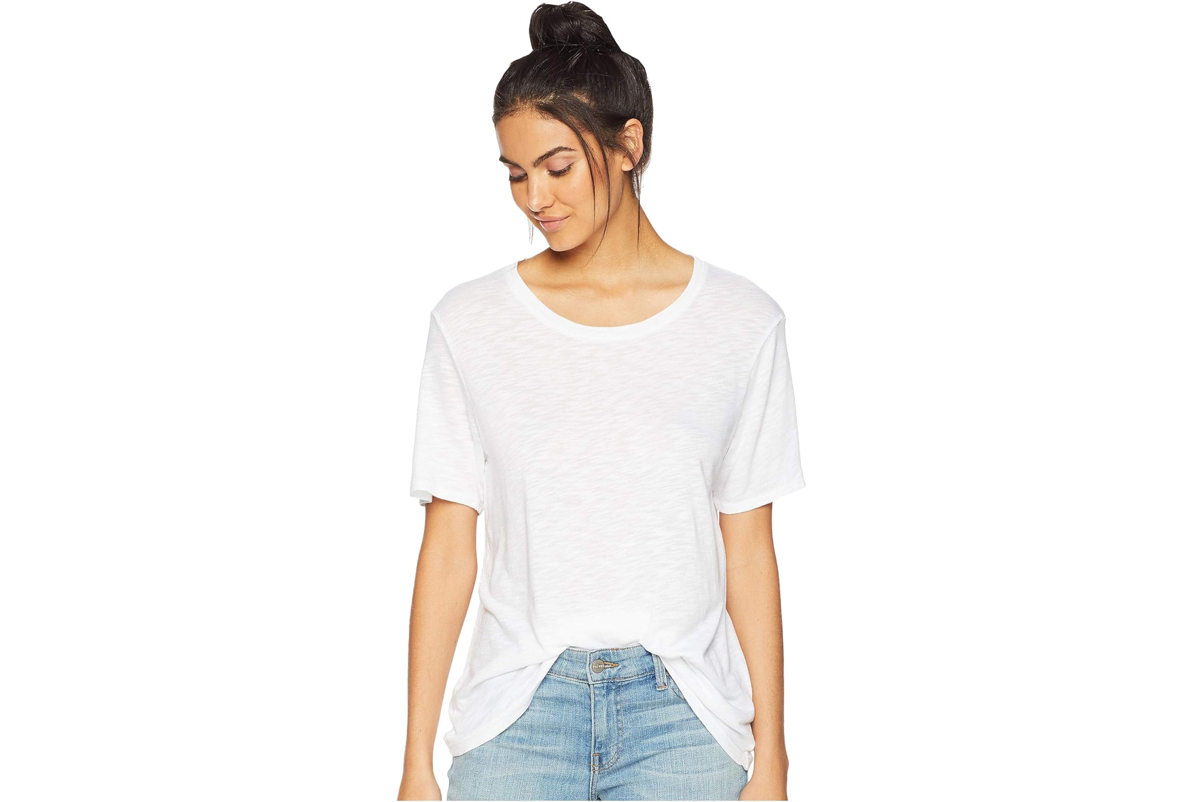 Splendid Zoe Short Sleeve Cotton Modal Slub Crew Neck