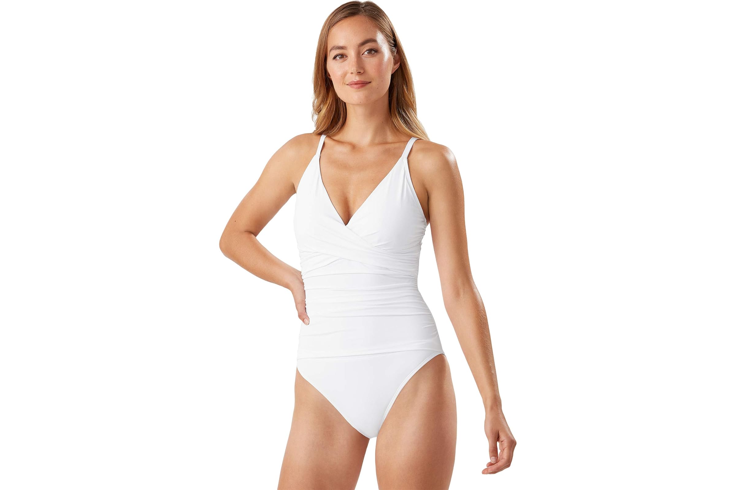 Купальник Tommy Bahama Pearl Over the Shoulder Cross Front One-Piece 14890₽