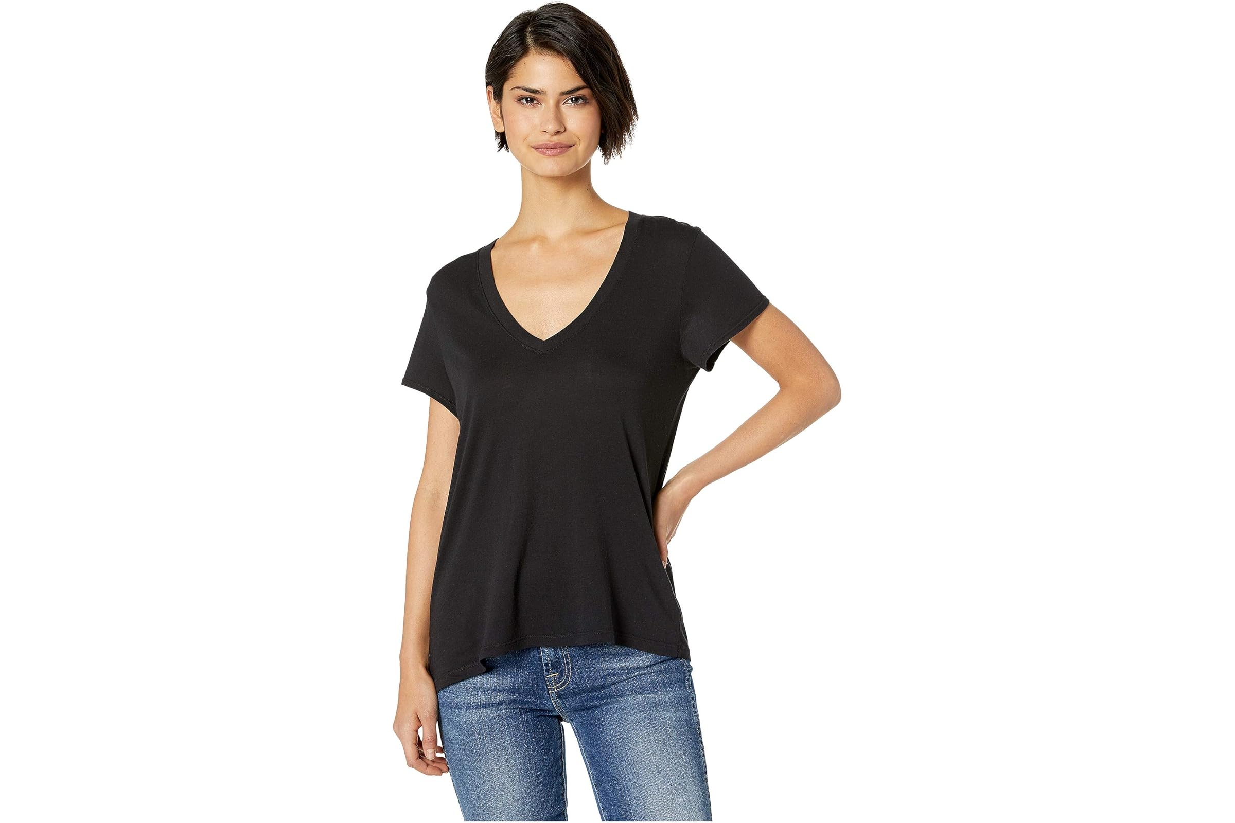 Splendid Kate Short Sleeve Modal Jersey V-Neck Tee