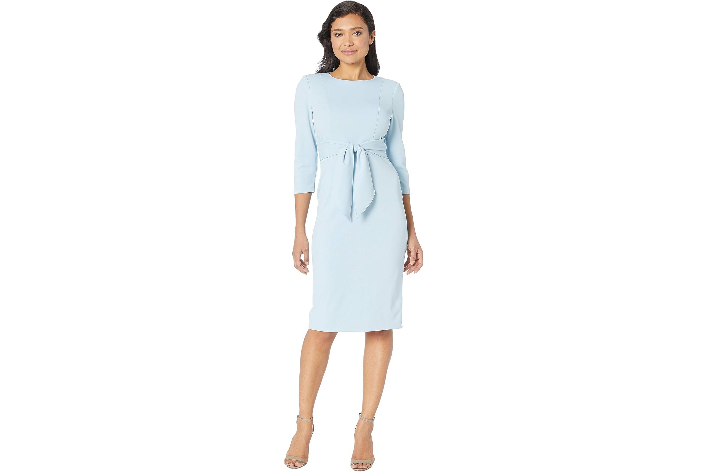 Adrianna Papell Knit Crepe Tie Waist Sheath Dress