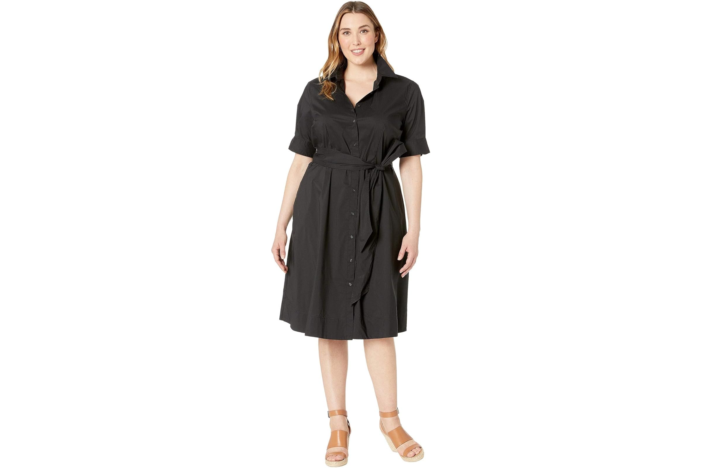 LAUREN Ralph Lauren Plus-Size Cotton-Blend Shirtdress